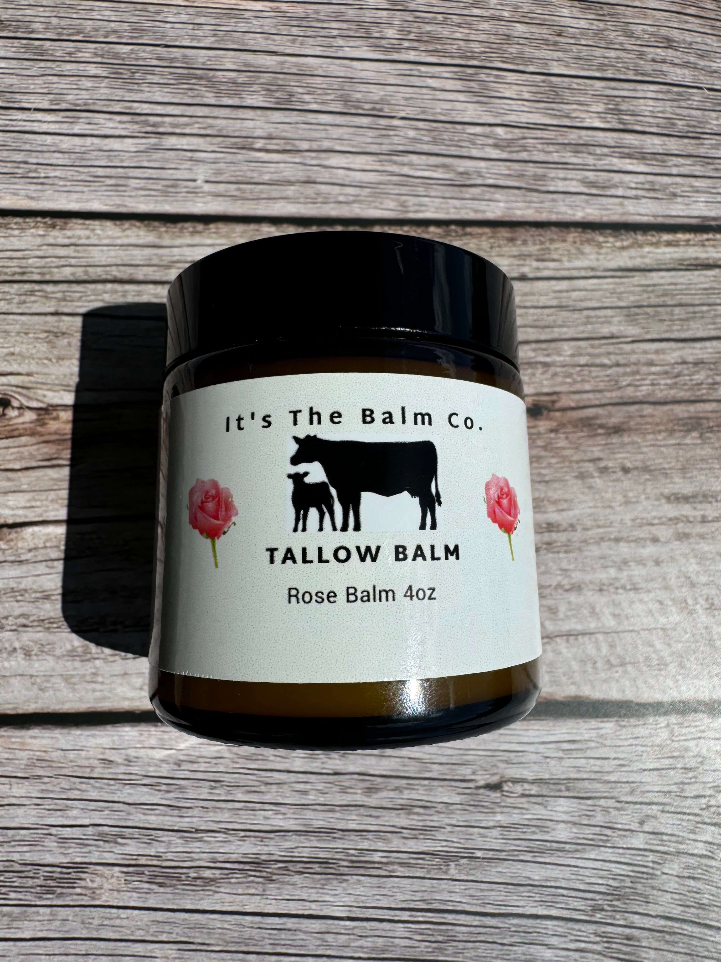 4oz Rose Tallow Balm - Natural Moisturizing Skin Care for Dry Hands, Face & Body - Perfect for Winter Hydration & Daily Nourishment