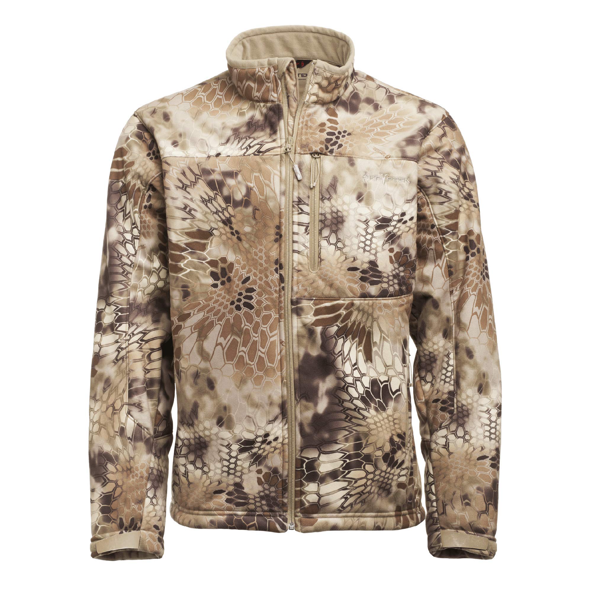 Kryptek Njord Men's Windproof Camo Hunting Jacket - Lightweight Soft Shell Outdoor Jacket for Hunting, Hiking & Camping in Cold Weather