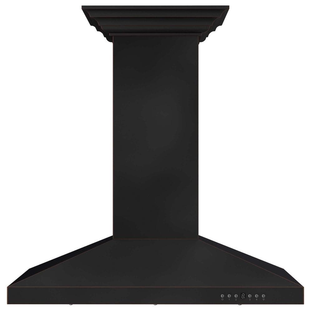 ZLINE 36 Inch Oil Rubbed Bronze Designer Series Range Hood - Island Mount Kitchen Ventilation for Modern Homes | Perfect for Open Concept Kitchens & Gourmet Cooking Spaces