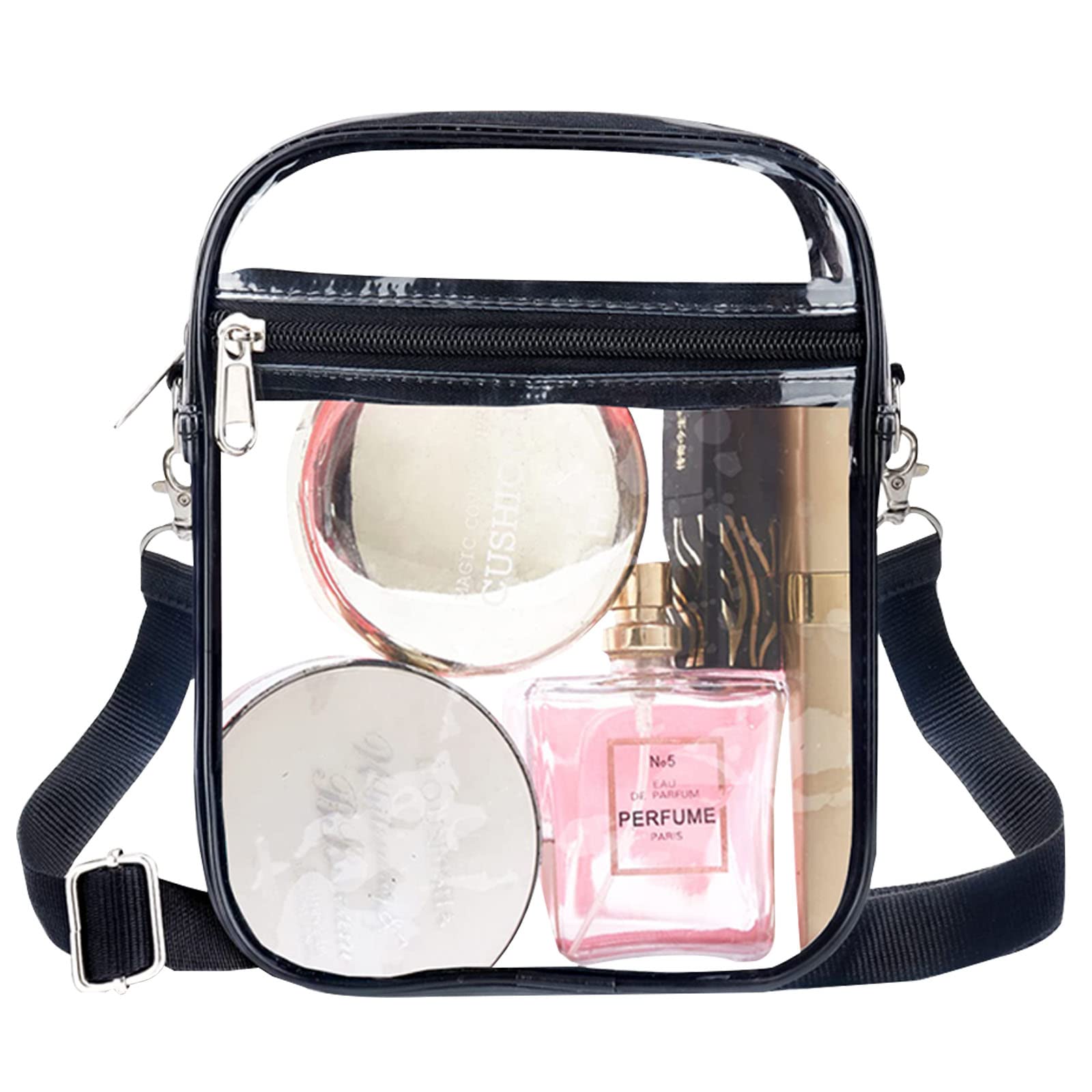 Clear Crossbody Bag for Women - Stadium Approved Transparent Shoulder Purse, Fashionable Messenger Bag for Work, Concerts & Outdoor Events - Perfect Cosmetic & Essentials Organizer for Travel, Sports & Daily Use