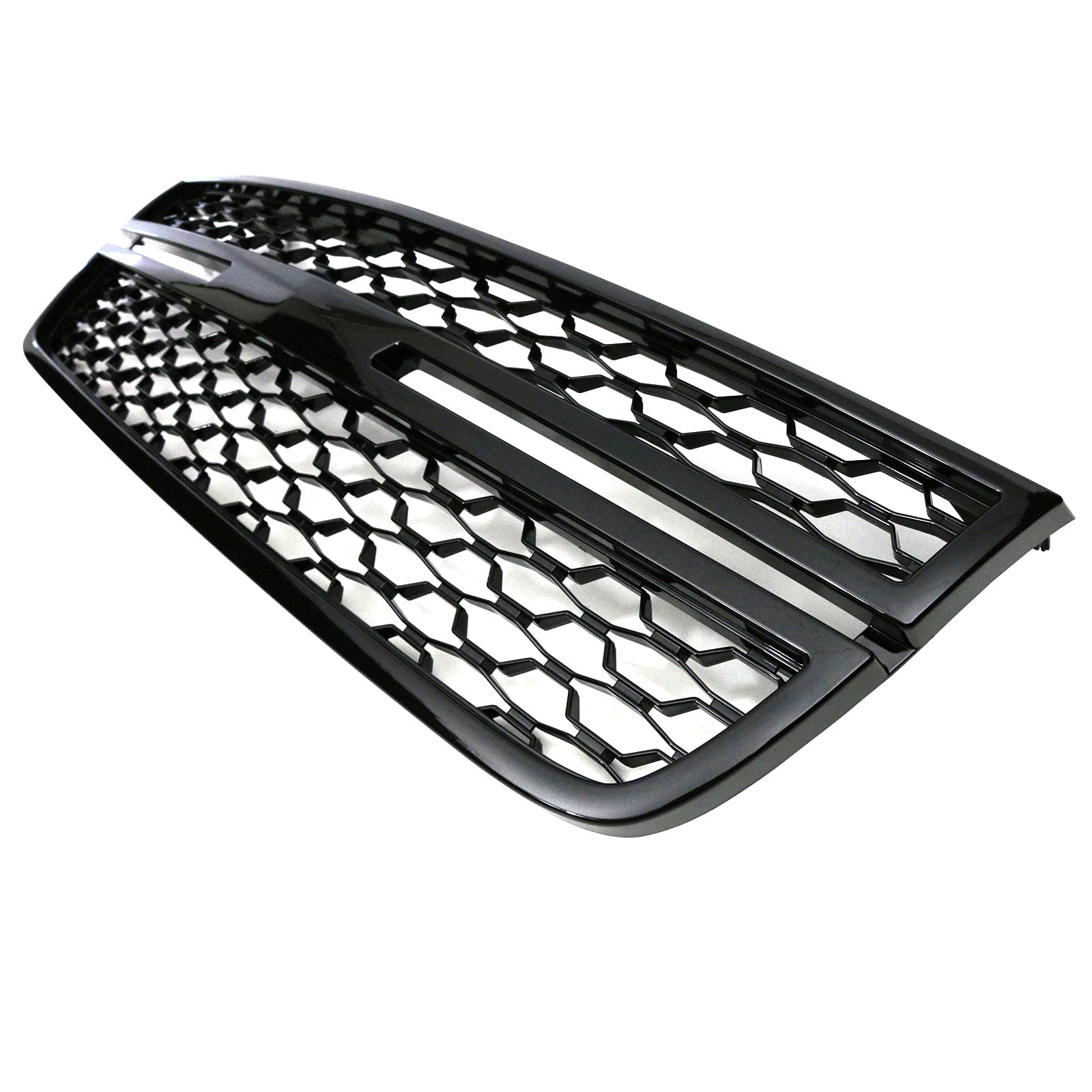 FREEMOTOR802 Gloss Black ABS Plastic Front Grille Compatible with 2005-2007 Chevrolet Silverado 1500/2500HD/3500 - Durable Replacement for Truck Exterior Upgrade & Off-Road Protection