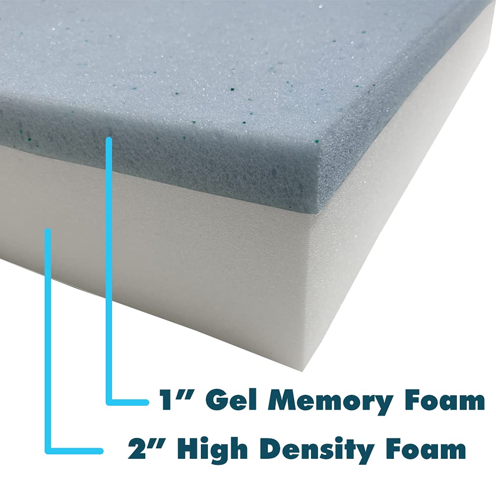 Foamma 3” x 28” x 72” Gel Memory Foam RV Mattress Replacement - CertiPUR-US Certified Comfort for Camper Bunk Beds | Made in USA | Perfect for Travel Trailers & Mobile Homes