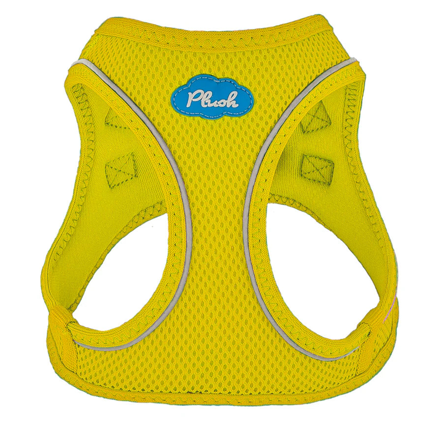Yellow Air Mesh Dog Harness Vest - Soft Plush Padding for Small & Medium Dogs - Comfortable & Breathable for Walking, Hiking & Outdoor Adventures