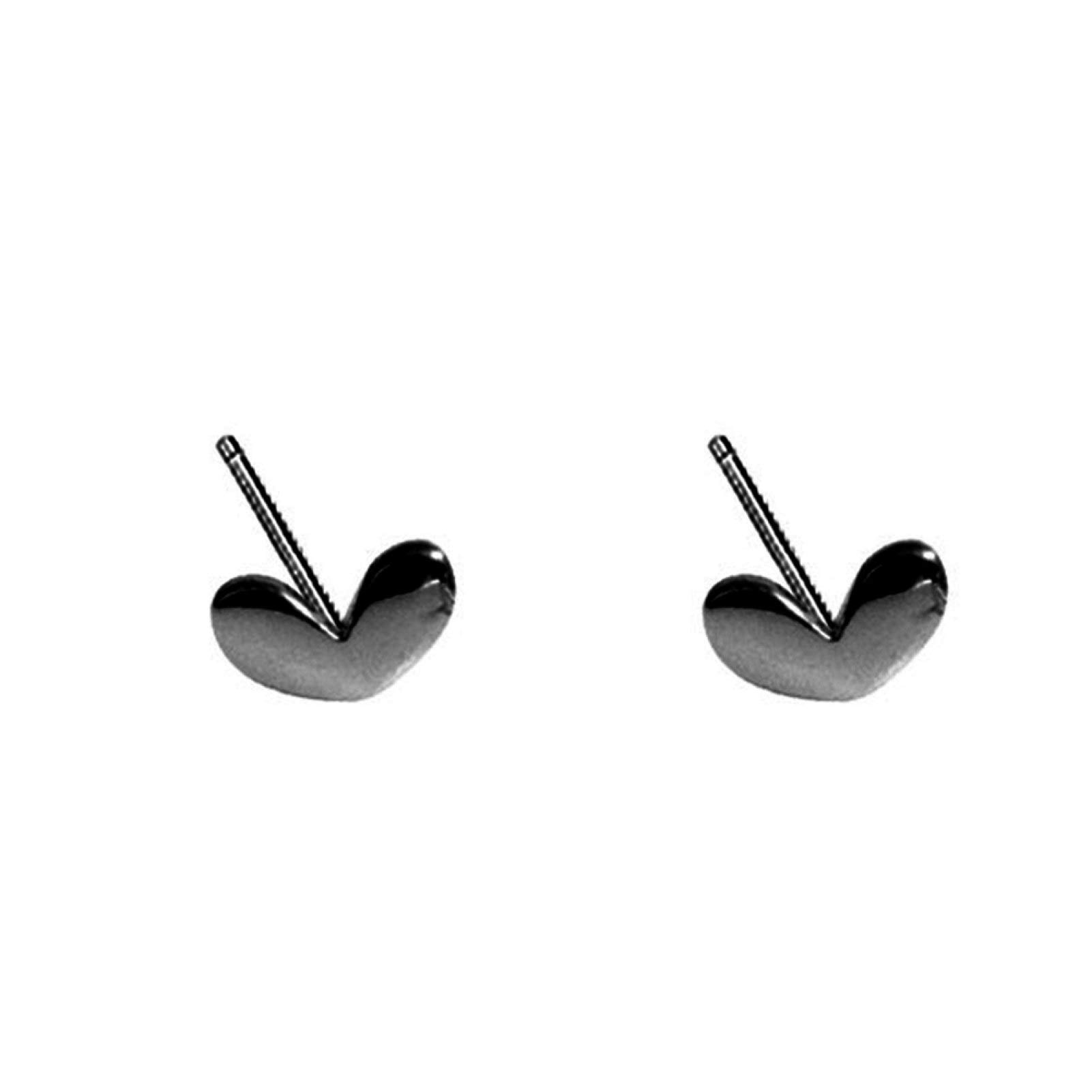 Heaven2017 Silver Plated Heart Hook Stud Earrings for Women & Teens - Mini Heart Shaped Dangle Earrings, Perfect Birthday Gift Jewelry for Girls, Ideal for Parties, Dating & Everyday Wear