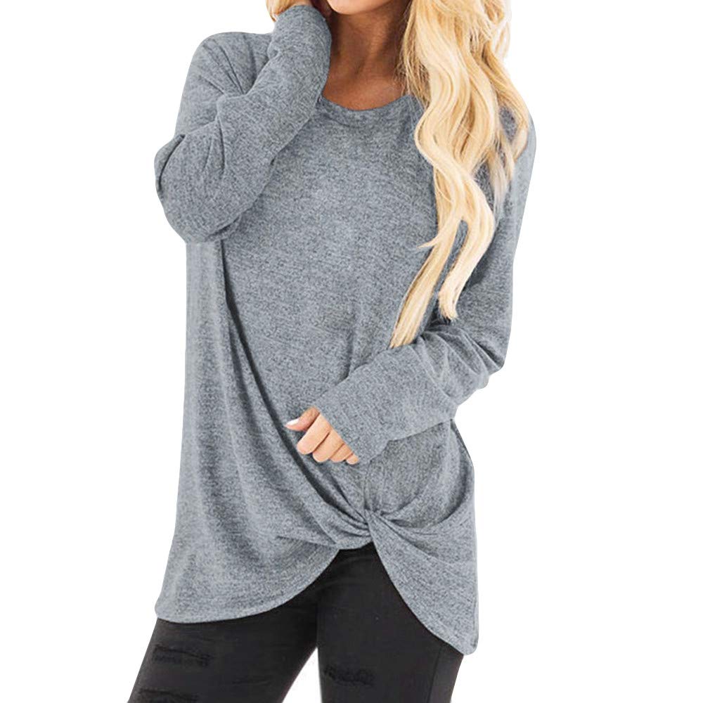 Sexy Women's Summer & Spring Tops - Front Twist V-Neck T-Shirts with Short/Long Sleeves | Loose Fit Casual Shirts for Women | Perfect for Beach, Party & Everyday Wear