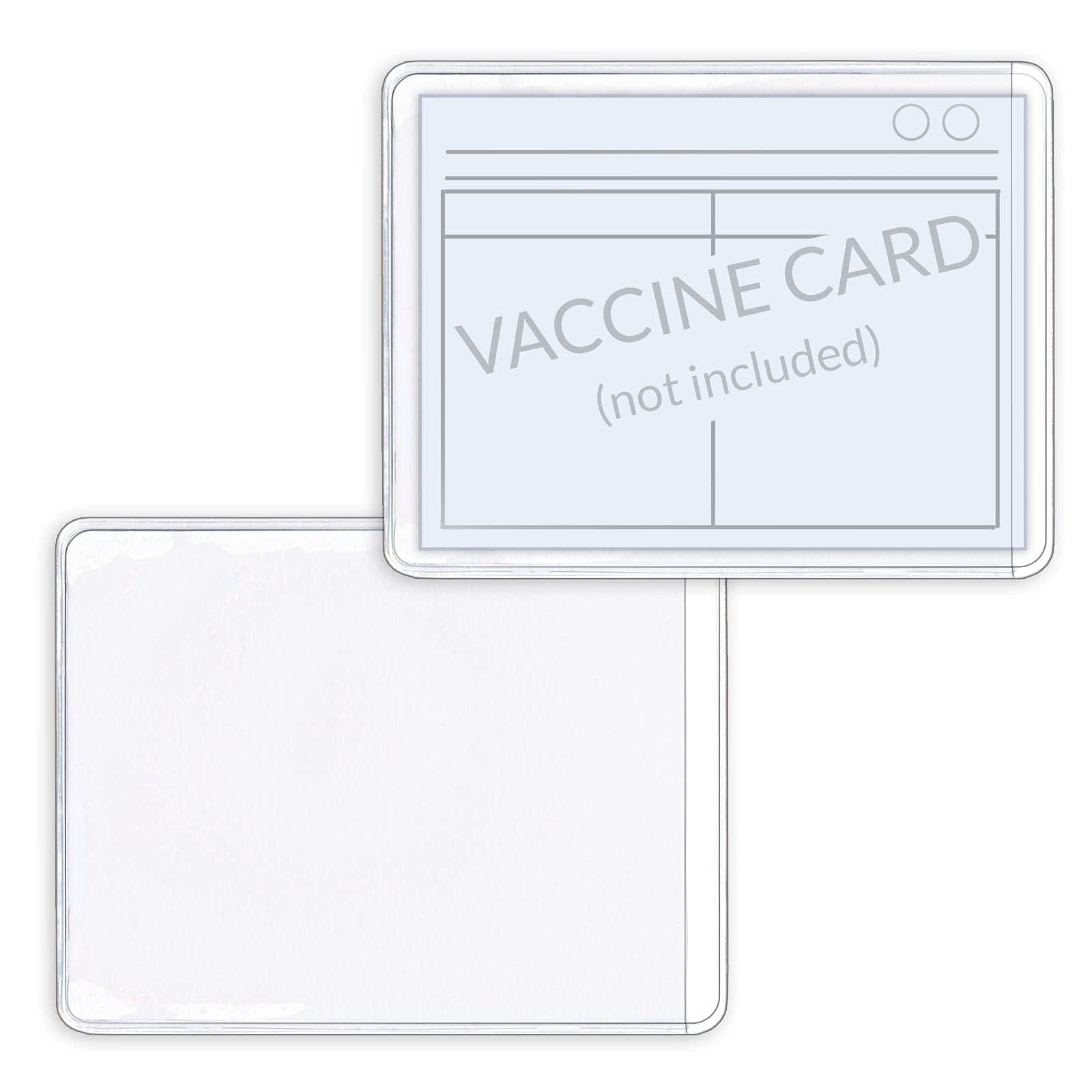 StoreSMART - 500-Pack Clear Plastic Vaccine Card Holders with Secure Pocket - Waterproof & Durable ID Protectors for COVID-19 Vaccination Records, Travel, and Medical Documentation Storage (PE2169S-VAC-500) - Perfect for Healthcare Workers, Travelers, and Organizers