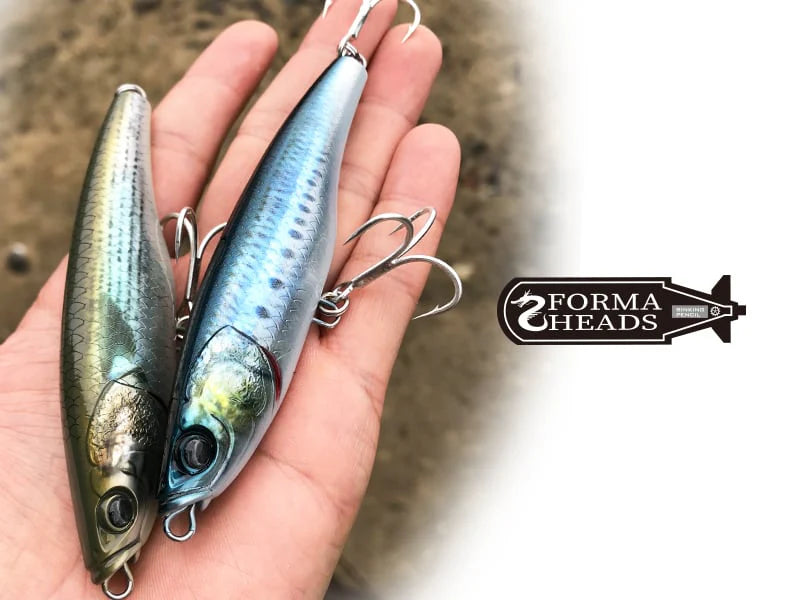 Little Jack Forma Heads Sinking Stickbait - Premium Fishing Lure for Bass, Walleye & Trout - Perfect for Freshwater & Saltwater Fishing, Trolling & Casting