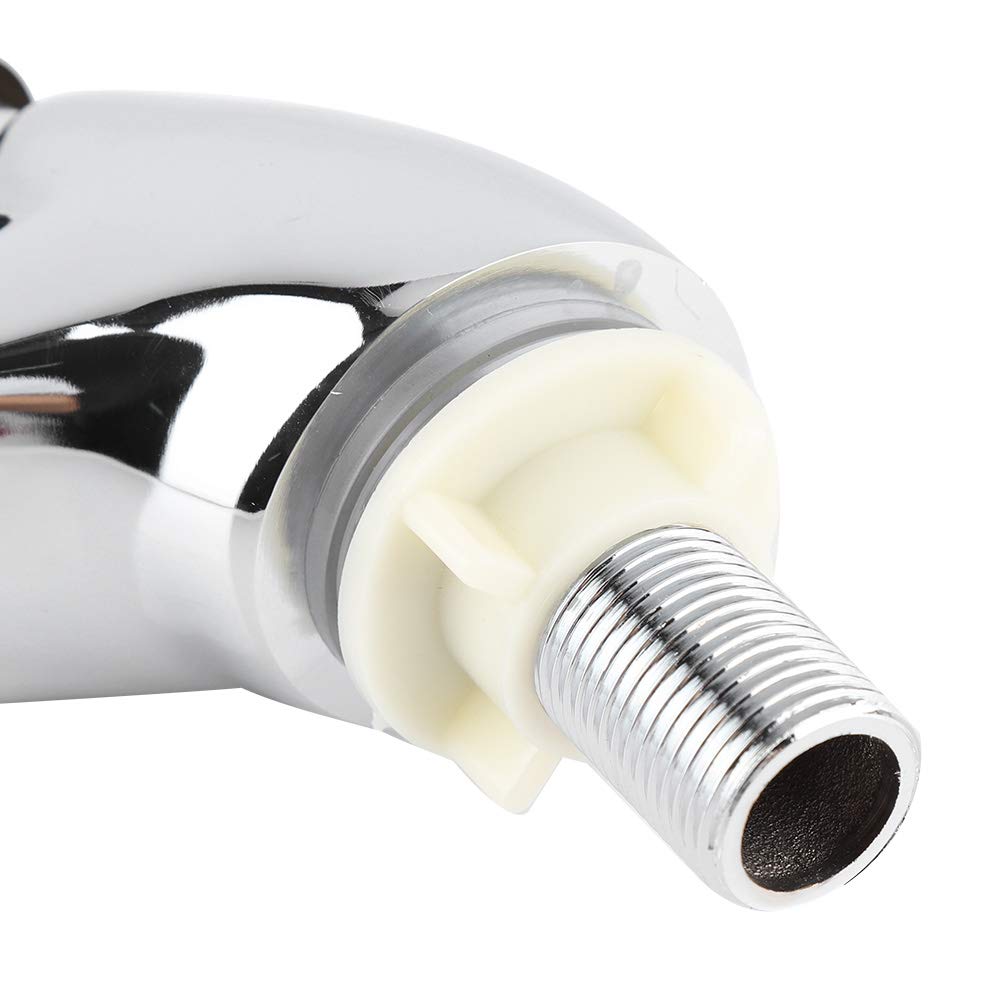 Delaman Automatic Shut-Off Timer Faucet - Chrome Water Saving Touchless Kitchen & Bathroom Sink Faucet with Push Button - Perfect for Eco-Friendly Homes & Commercial Spaces