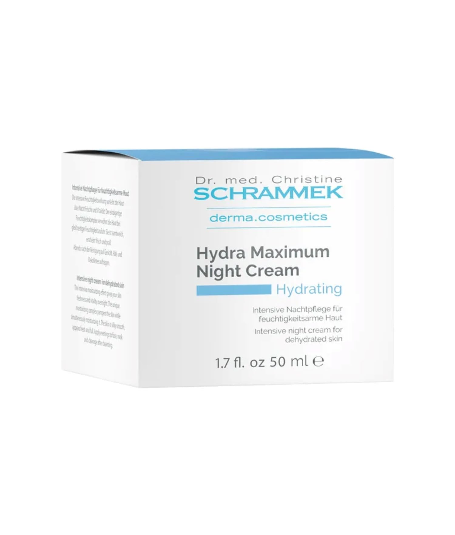 Dr. Schrammek Hydra Maximum Night Cream 1.7 oz - Intensive Hydrating Night Face Moisturizer with Hyaluronic Acid & Vitamin E for Dehydrated Skin - Overnight Moisture Treatment - Perfect for Dry Skin Care Routine & Post-Travel Skin Recovery