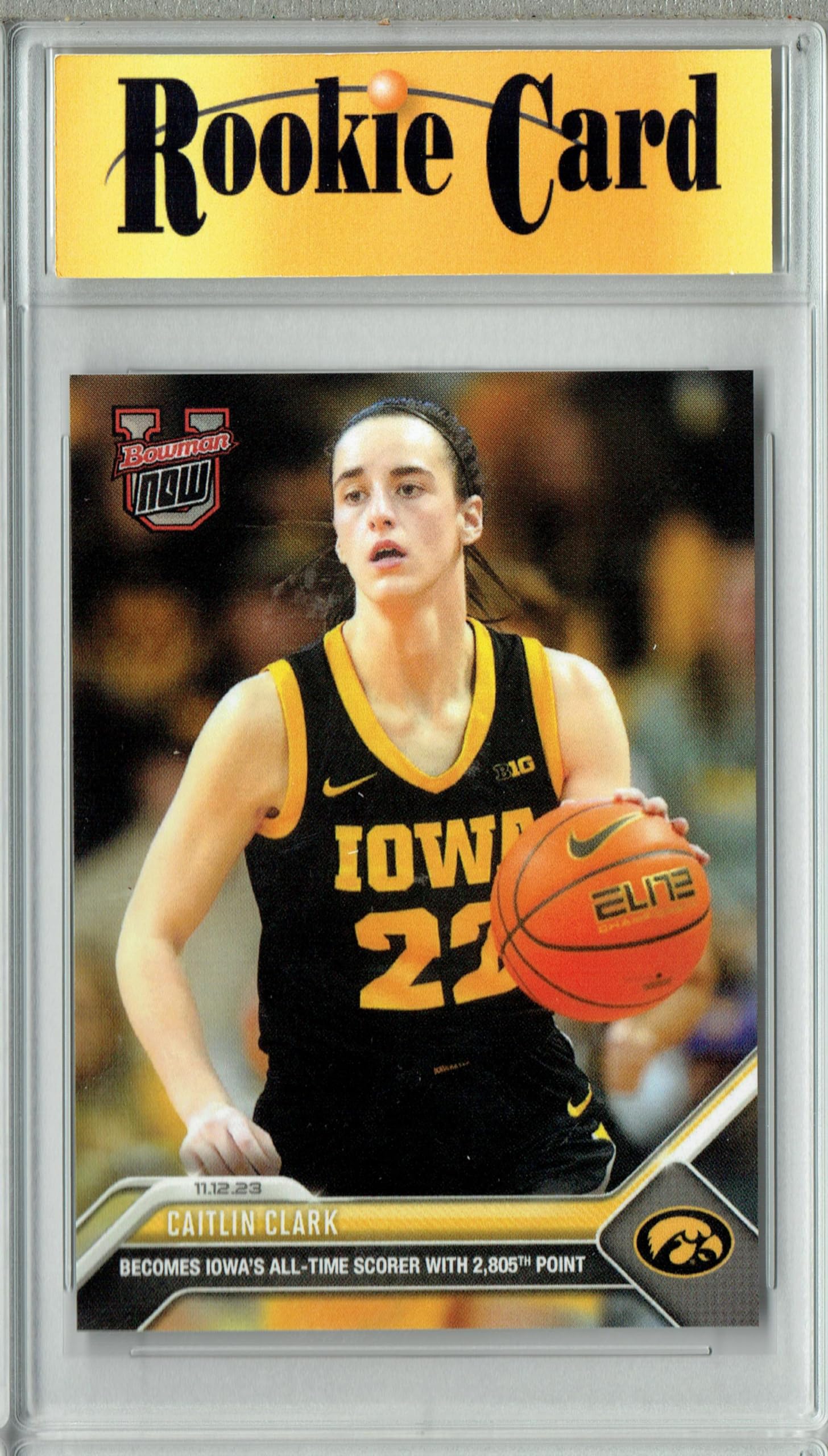 2023 Bowman University Caitlin Clark Rookie Card #4 - Iowa Hawkeyes All-Time Scorer, PSA Certified Mint+ - Perfect for Sports Memorabilia Collectors & Basketball Fans
