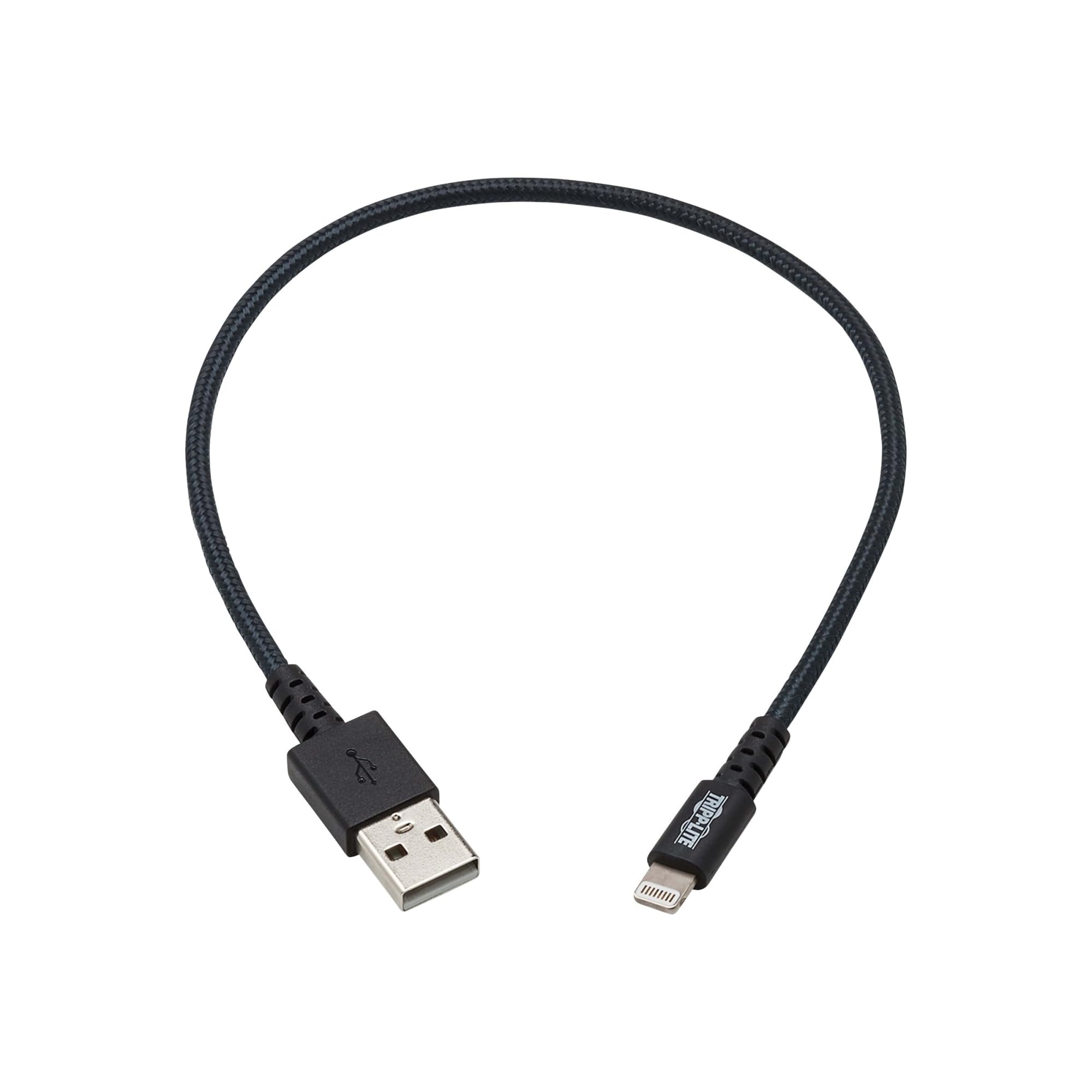 Tripp Lite Heavy Duty Lightning to USB Sync & Charge Cable for iPad iPhone 1ft - Fast Charging & Data Sync for Apple Devices at Home, Office & Travel