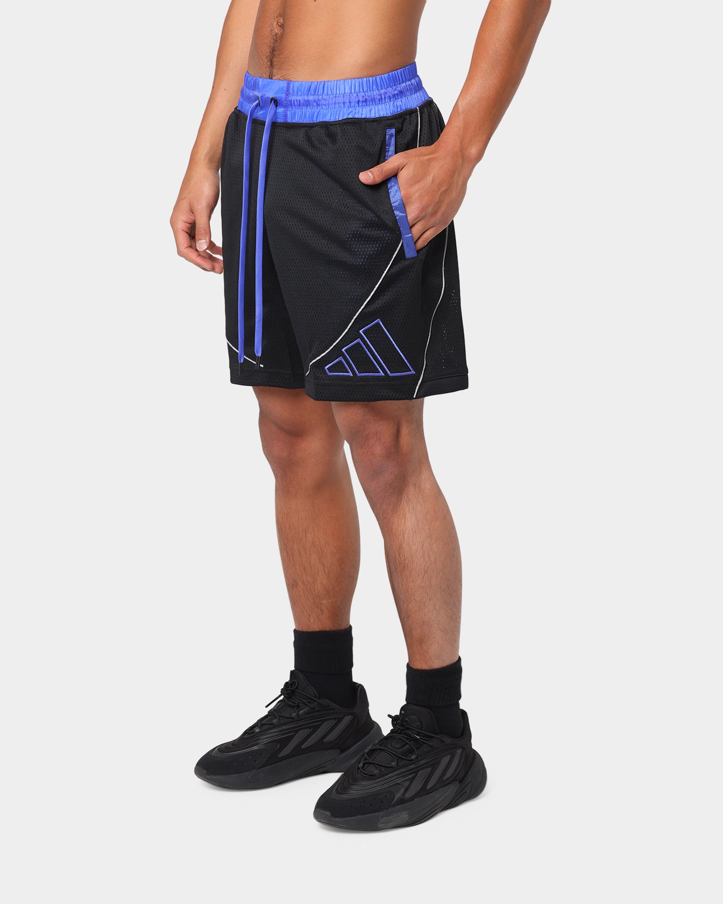 Adidas Daniel Patrick X Adidas Mesh Shorts for Men - Black Athletic Running Shorts with Breathable Fabric for Gym, Workout & Casual Wear