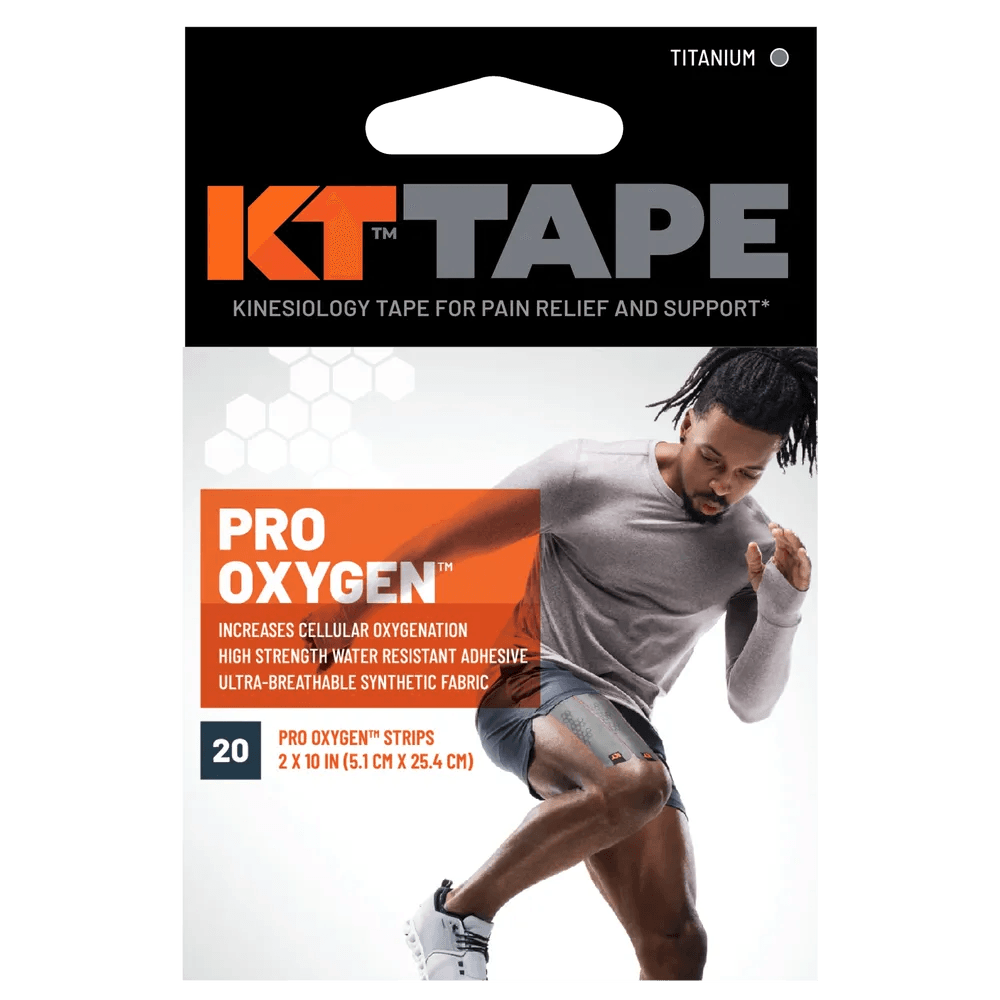 KT Tape Pro (Oxygen Titanium) - Premium Elastic Kinesiology Tape for Pain Relief & Muscle Support - Ideal for Athletes, Runners & Physical Therapy Recovery