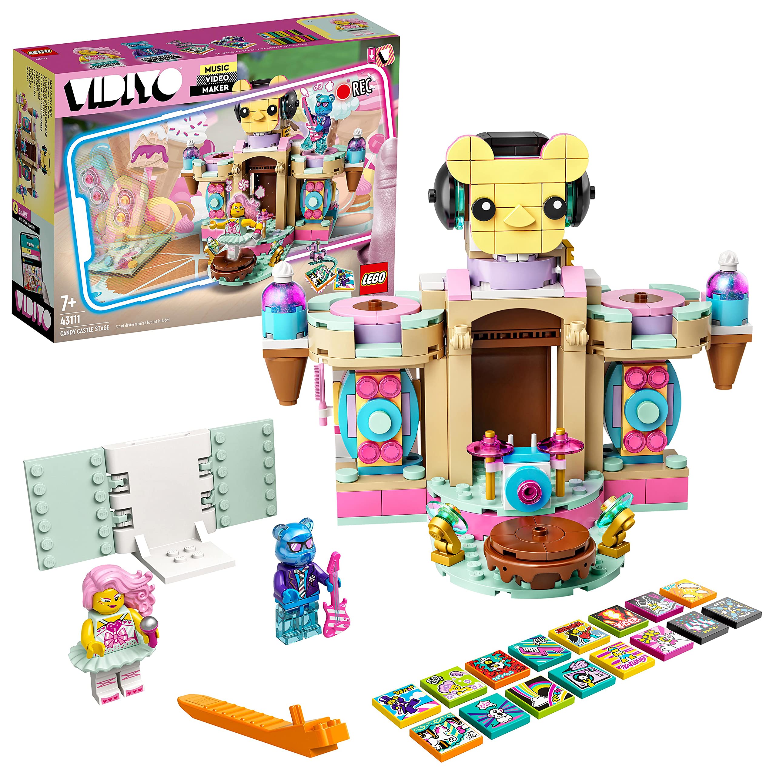 LEGO 43111 VIDIYO Candy Castle Stage Beatbox Music Video Maker - Augmented Reality Toy & App for Kids | Creative Music Play & Video Creation for Birthday Gifts & Party Fun