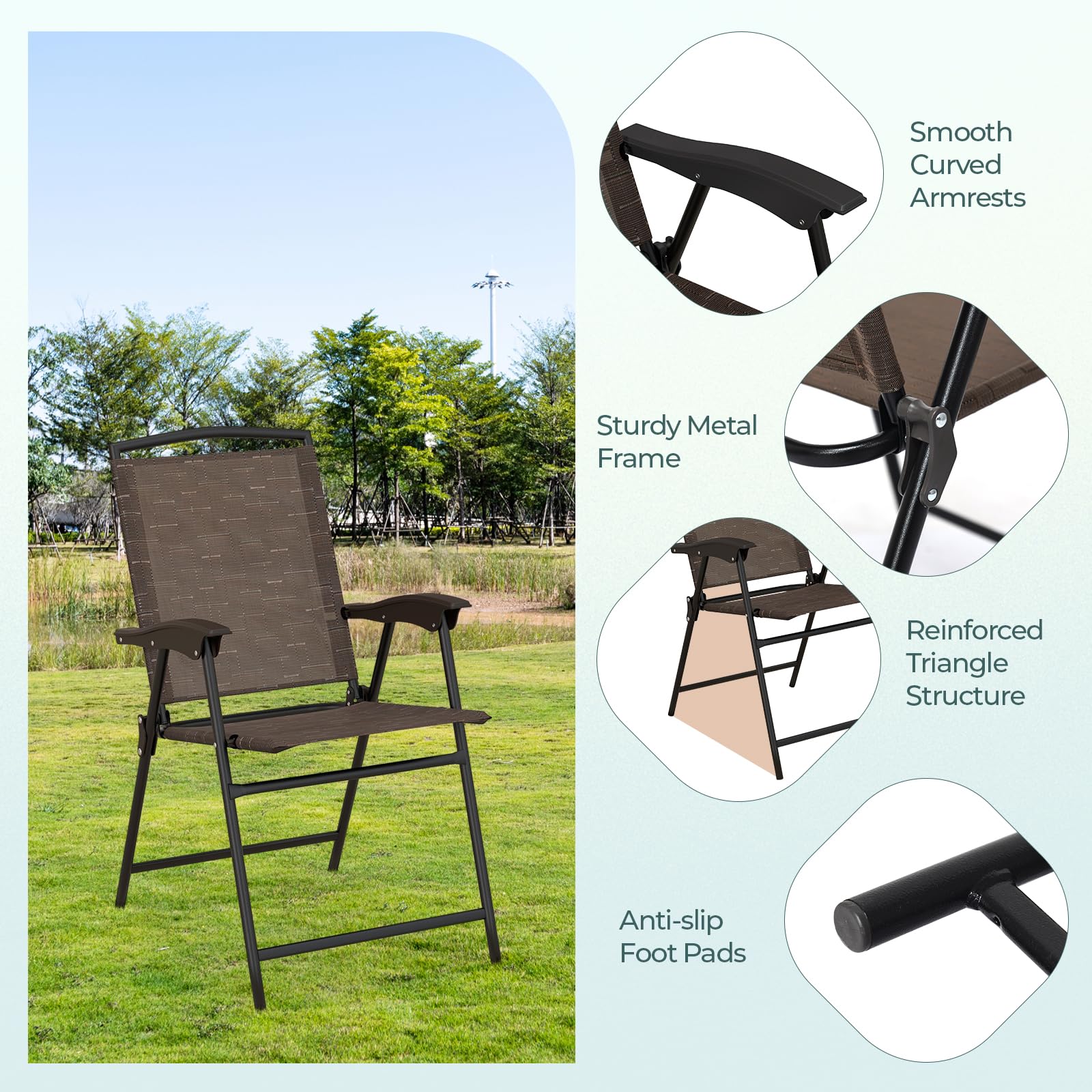 SAFSTAR 3-Piece Outdoor Dining Set - Steel Bistro Table with 2 Folding Chairs & Tempered Glass Top - Patio Furniture for Porch, Balcony, Garden, Poolside - Perfect for Outdoor Entertaining & Relaxation