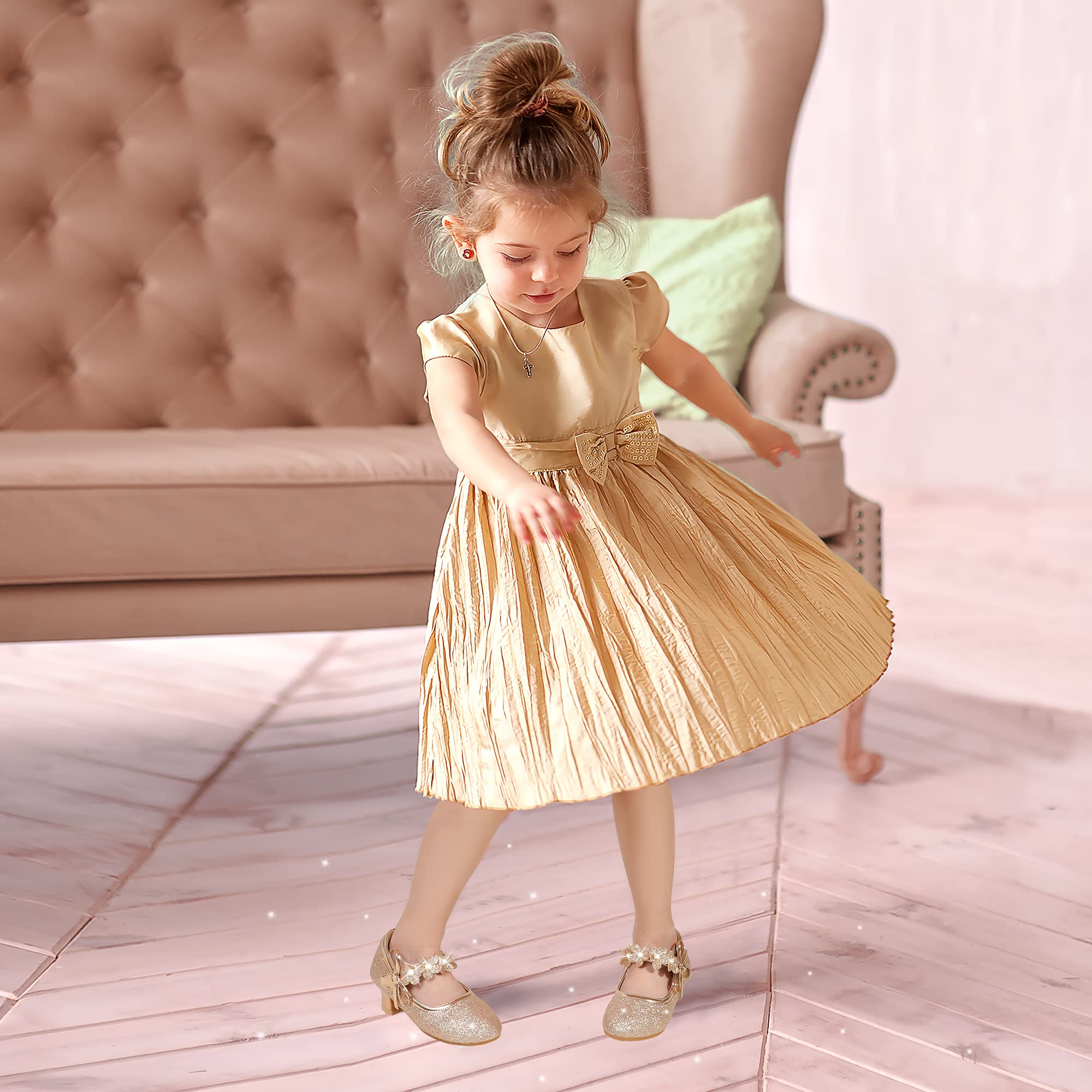 Girls Dress Shoes for Toddlers - Mary Jane Heels for Wedding & Party
