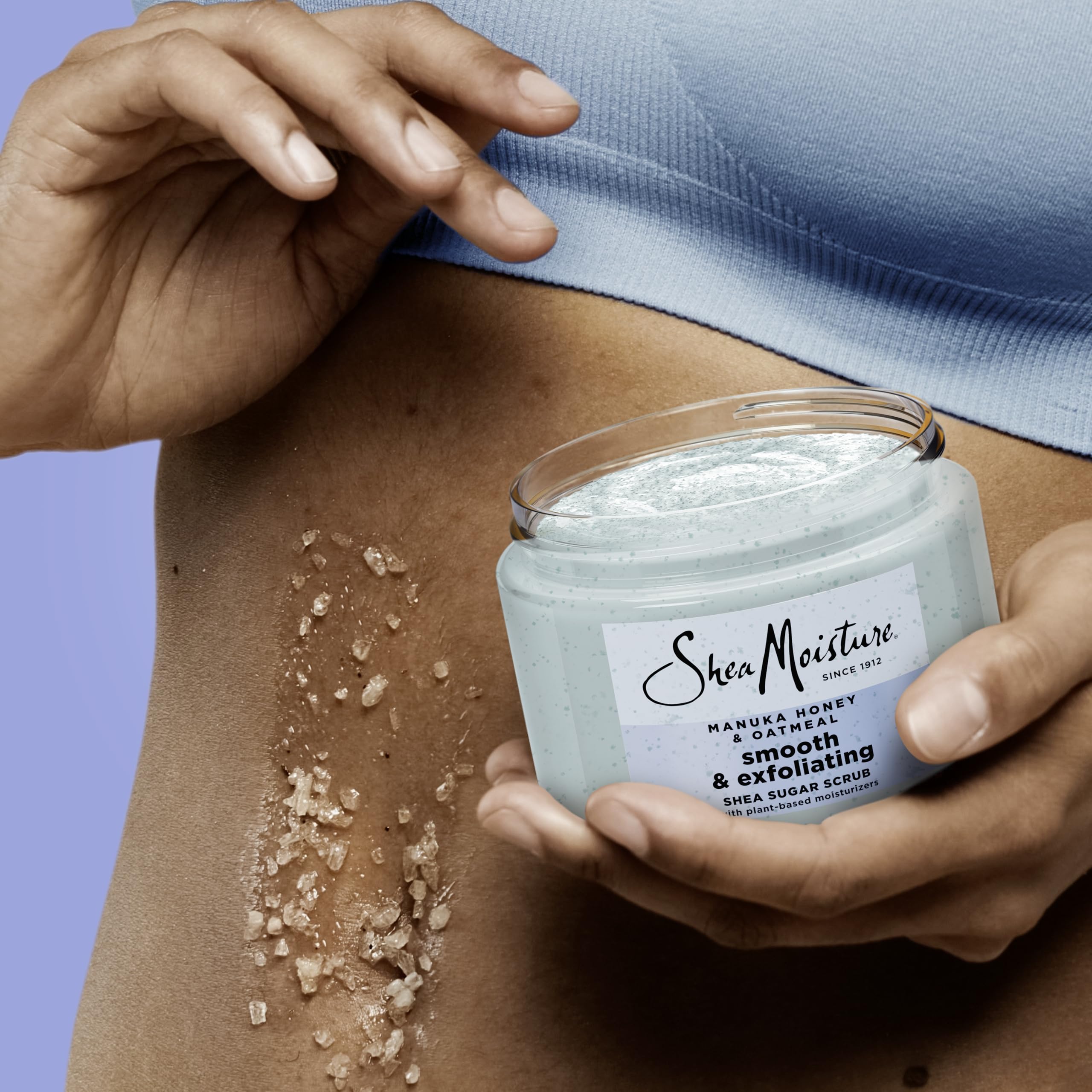 SheaMoisture Manuka Honey & Oatmeal Sugar Body Scrub - 12 oz Exfoliating Scrub with Shea Butter for Smooth Skin - 24 Hour Moisture - Perfect for Dry Skin Care & Spa Day Self Care Routine