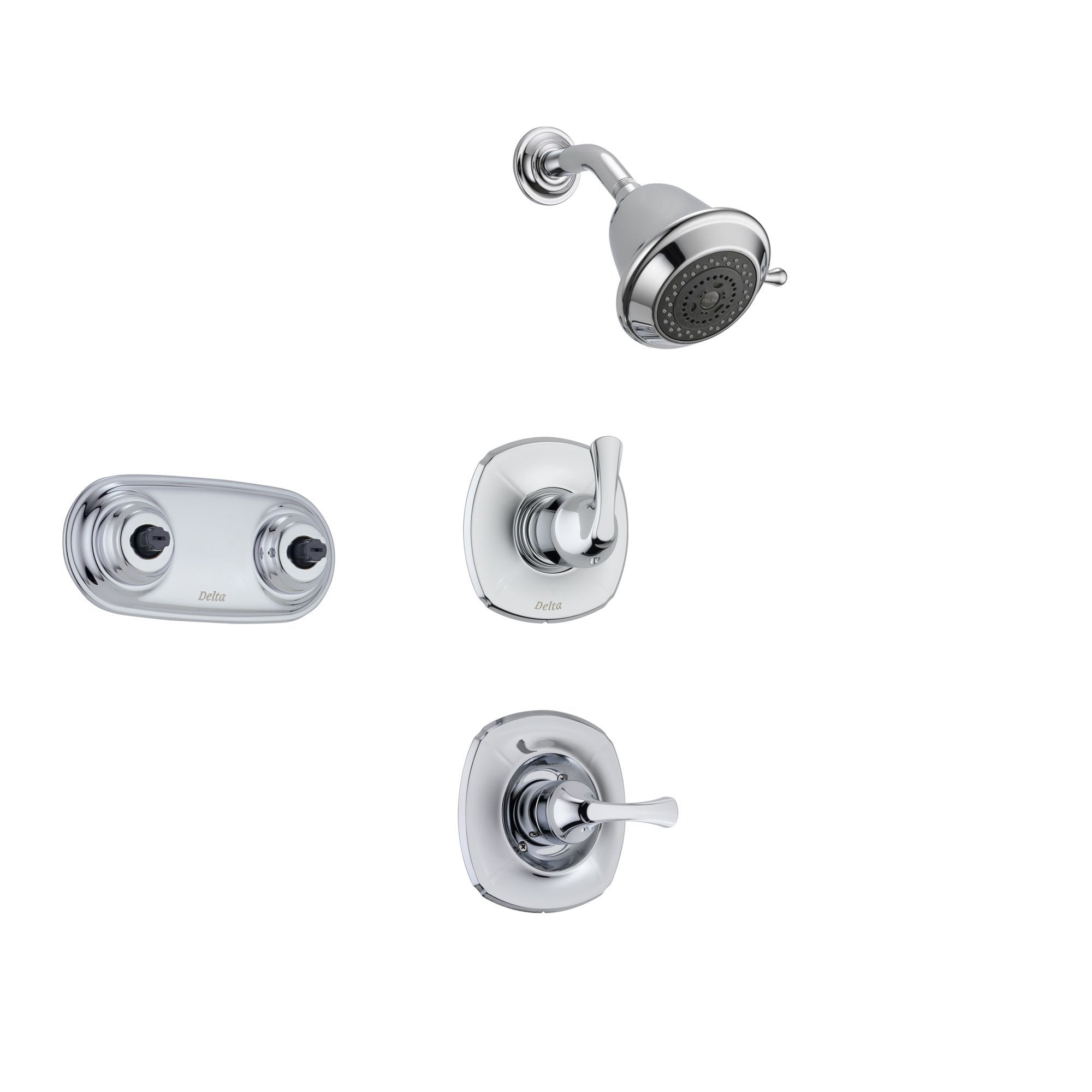Delta Addison Chrome Shower System - 3-Setting Diverter, Showerhead & Dual Body Spray Shower Plate (Model SS149283) | Perfect for Modern Bathroom Renovations & Spa-Like Shower Experience