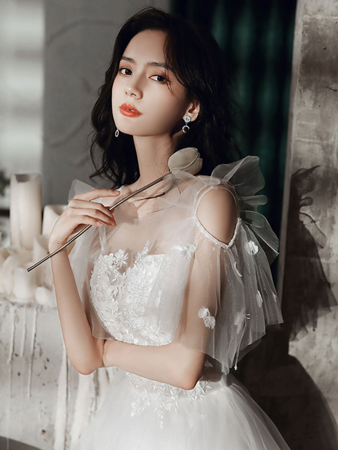 Elegant A-Line White Lace Long Prom Dress for Women - Formal Evening Gown for Homecoming, Wedding Guest & Special Occasions
