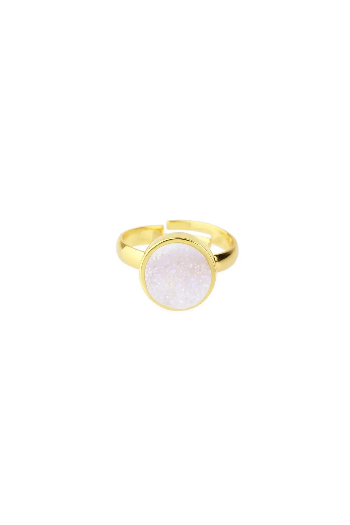 Elegant Round Druzy Ring for Women - Sparkling Gemstone Jewelry for Everyday Wear & Special Occasions