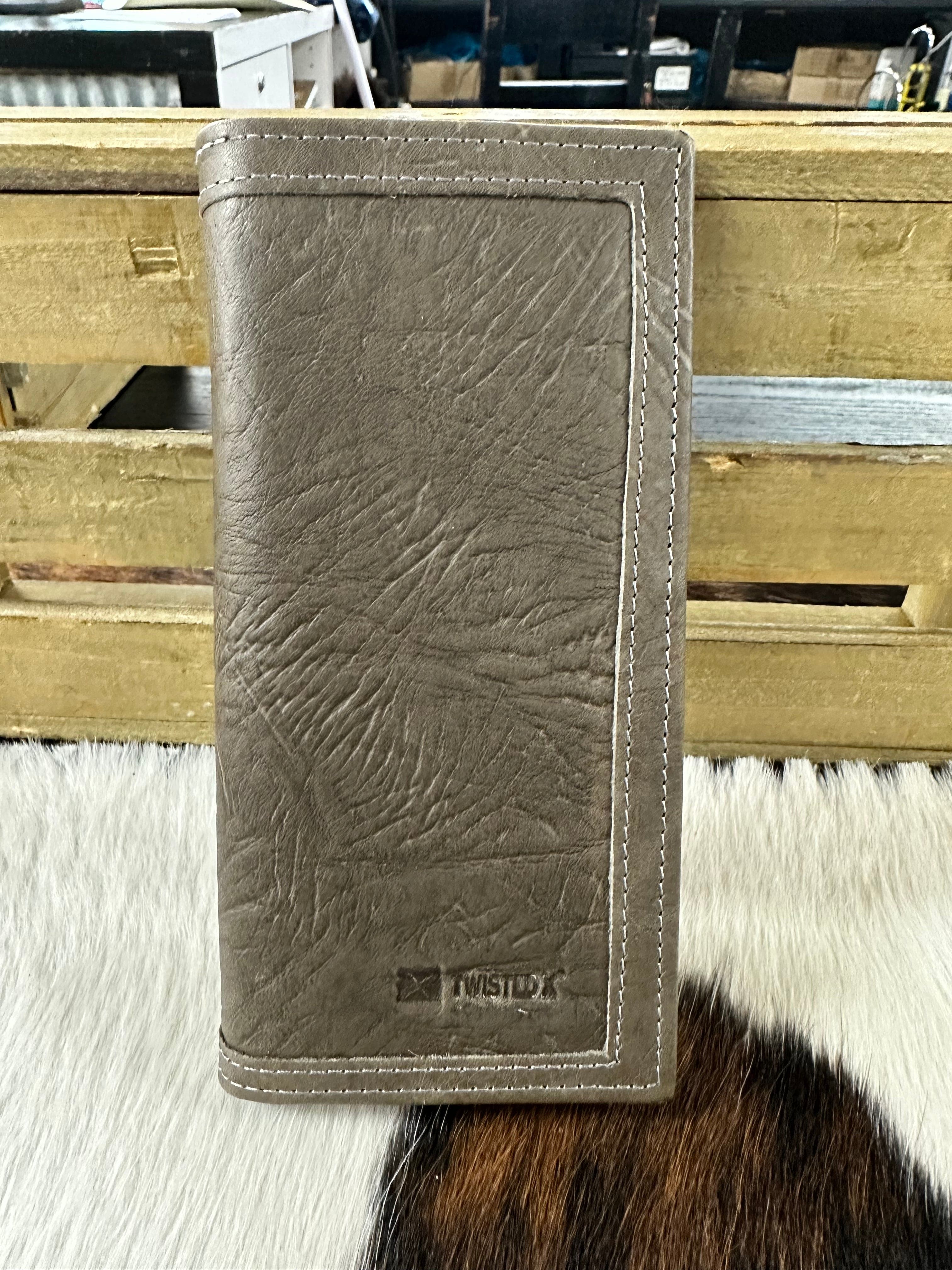 Twisted X Grey Elephant Print Genuine Leather Wallet for Men - Stylish RFID Blocking Bifold Wallet for Everyday Use & Travel
