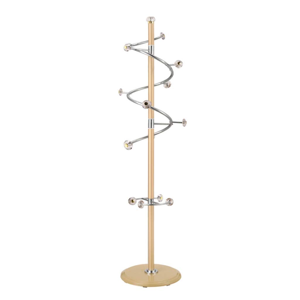 QIFFIY Multifunctional Metal Coat Rack with Hooks - Stylish Gold Coat Stand for Jackets, Hats, Scarves, Handbags & Wallets | Acrylic Crystal Ball Design | Perfect for Entryway, Bedroom, or Office Organization