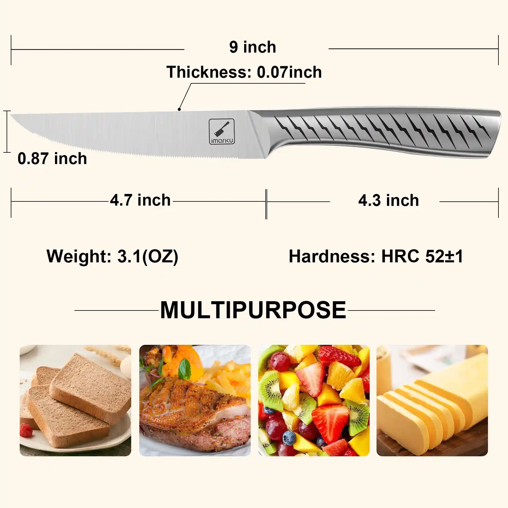 Premium Serrated Steak Knife Set - 4-Piece with Lightning Pattern Design for Perfect Meat Cutting | Ideal for Steak Dinners, BBQ Parties & Home Kitchen Use