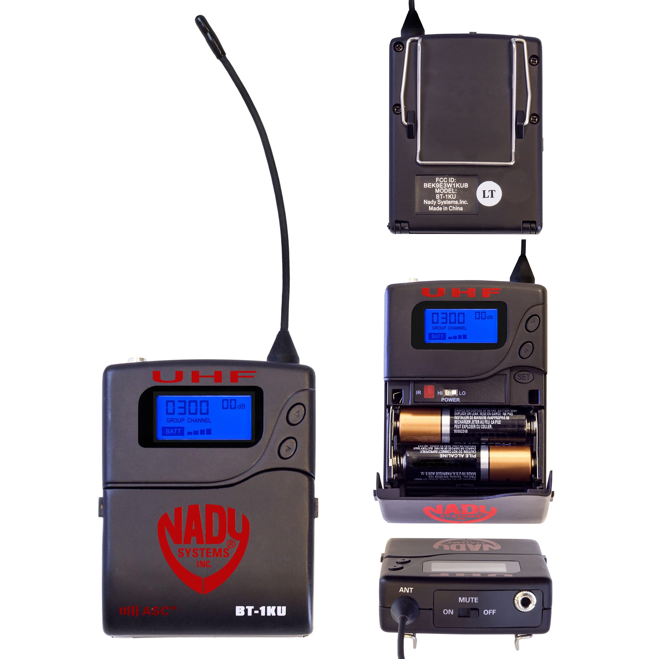 Nady 4W-1KU HT-LT Professional UHF Wireless System - 1000-Channel Quad True Diversity with 2 Handheld & 2 Lapel Mics - Auto Scan & Transmitter Pairing - All Metal Construction - Perfect for Live Performances, Conferences & Events