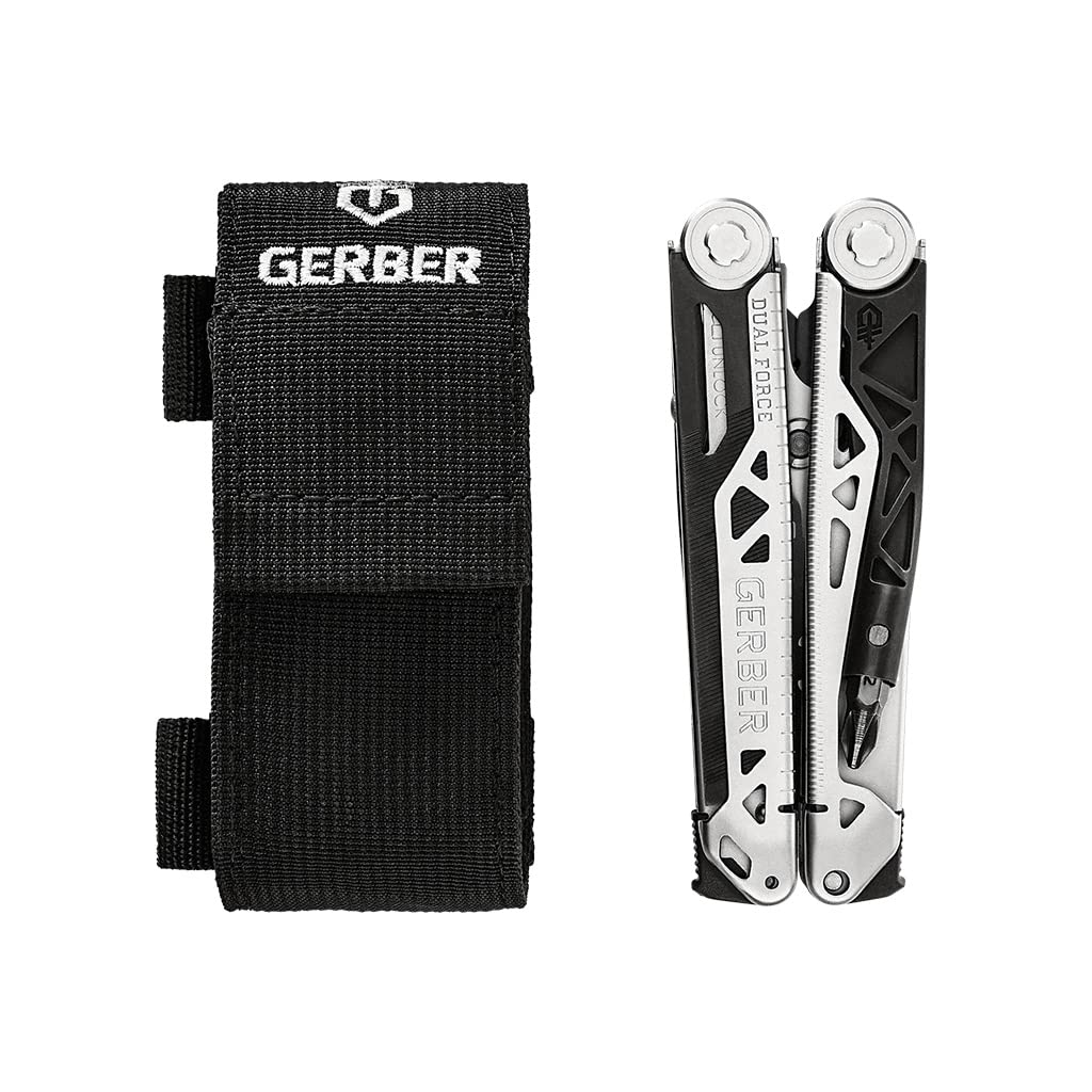 Gerber Gear Dual-Force Multitool - Heavy Duty Stainless Steel Multi-Tool with Blunt Nose Pliers, Center Drive Screwdriver, Saw & Wire Cutters - Perfect for Camping, Hiking, Survival & Everyday Carry (EDC)