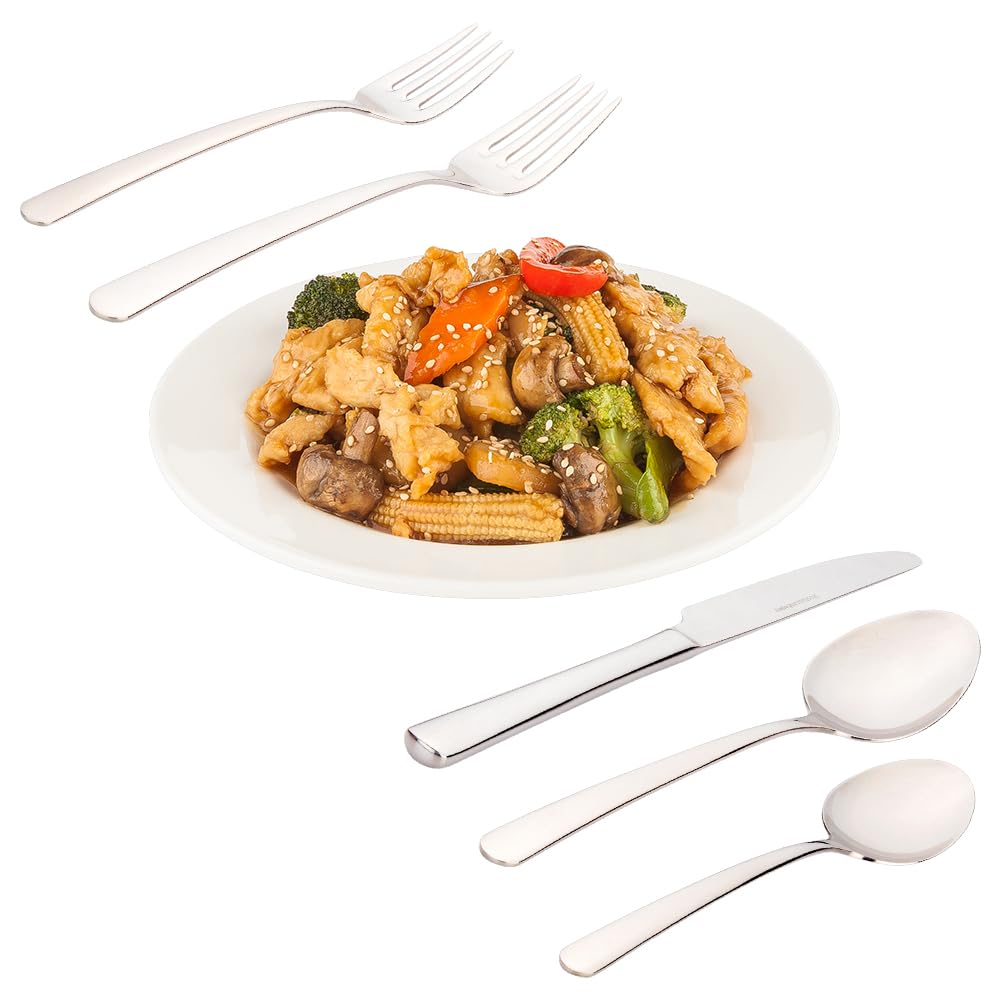 10-Piece Stainless Steel Flatware Set - 18/10 Restaurant-Grade Silverware for Home, Kitchen, Hotel & Restaurant Use - Dishwasher Safe Cutlery Service for 2 - Perfect for Dinner Parties, Weddings & Everyday Dining