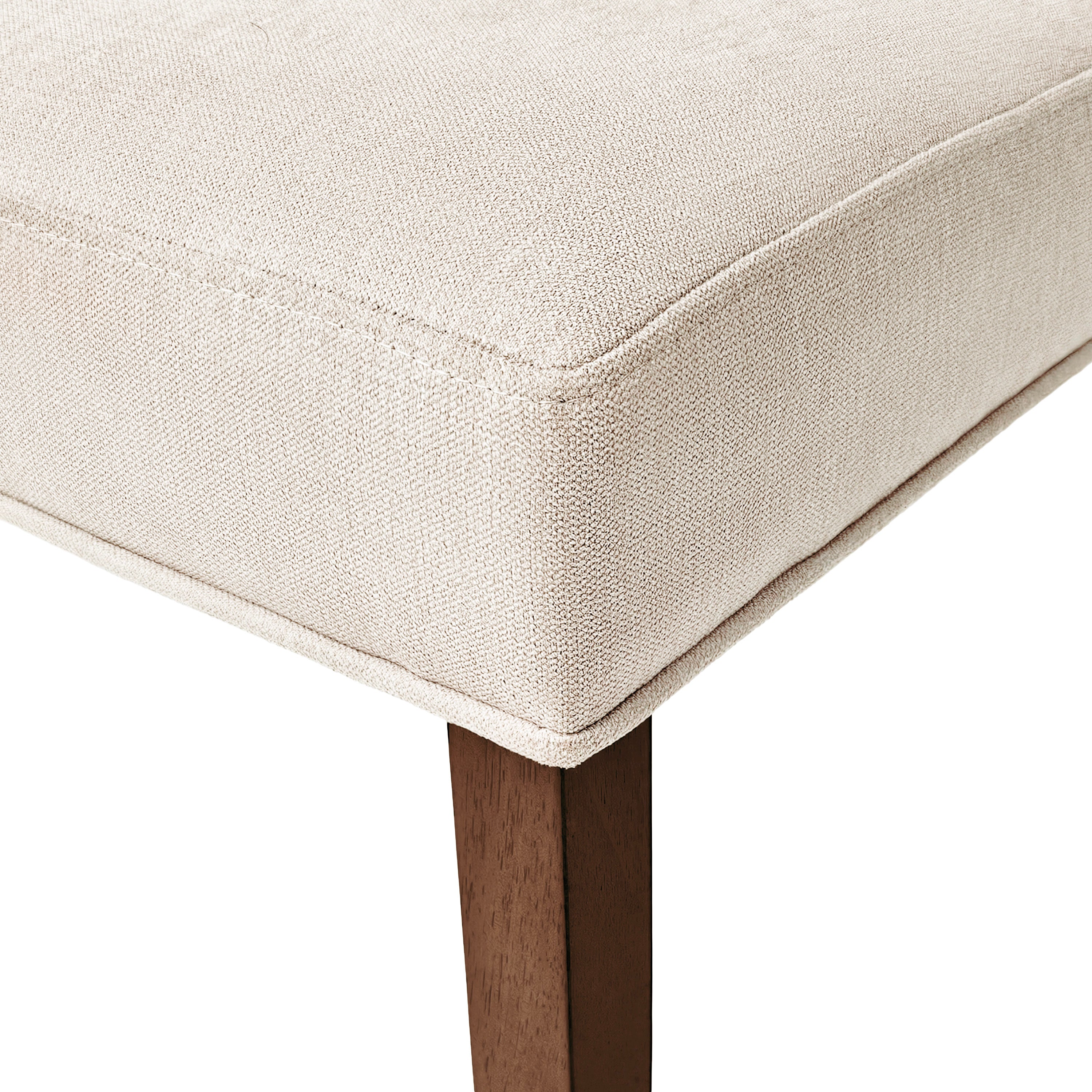 2 Pack Upholstered Dining Chairs Set - Modern Kitchen & Dining Room Chairs with Padded Seat & Backrest, Cream Fabric - Perfect for Breakfast Nook, Small Space Dining, and Home Decor