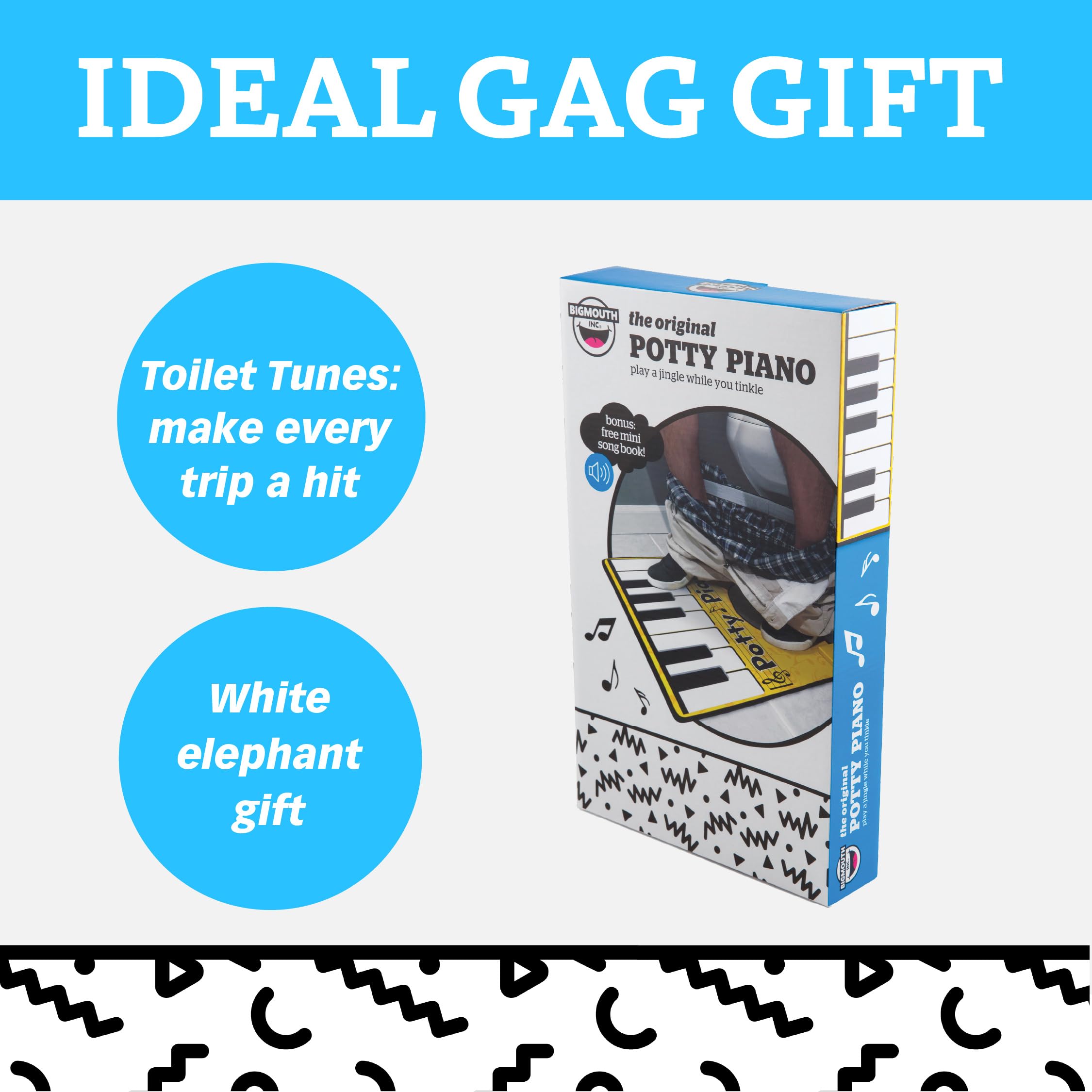 BigMouth Inc. Potty Piano with Song Book & Batteries - Funny Bathroom Toy & Gag Gift for Adults Kids - Perfect for Birthday Parties, White Elephant Gifts & Bathroom Entertainment