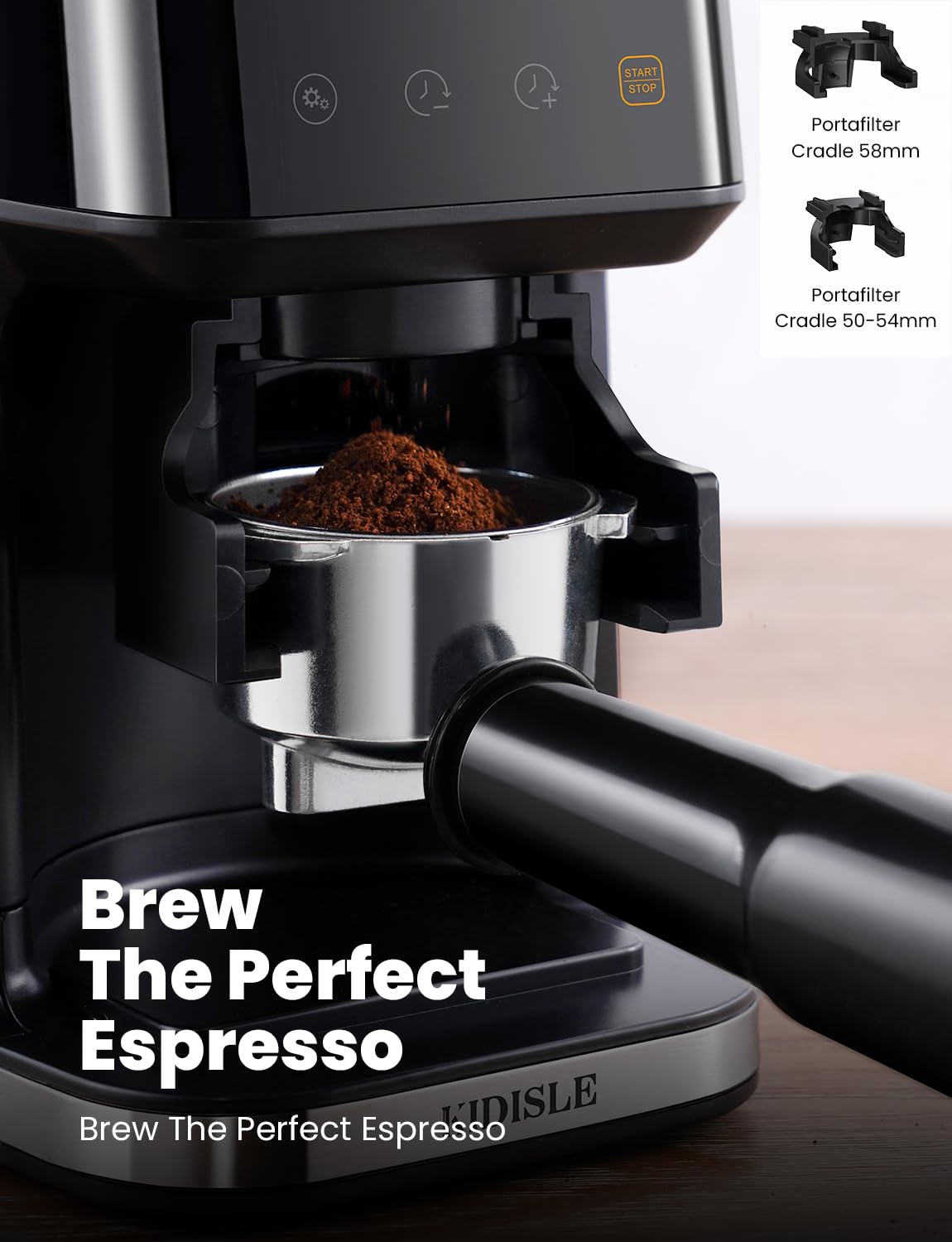 Premium Electric Espresso Coffee Grinder with Conical Burr - 51 Precise Settings & Digital Timer for Perfect Brew | Brushed Stainless Steel | Ideal for Home Baristas & Coffee Enthusiasts | Perfect for French Press, Pour Over & Espresso Machines
