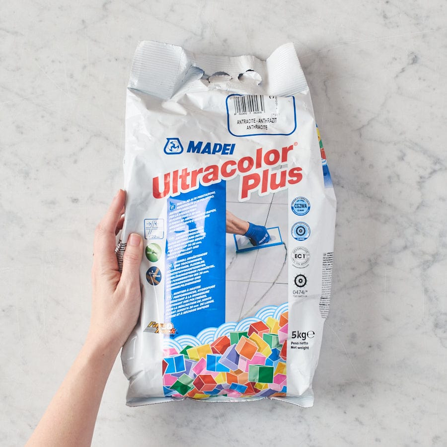 Mapei Grout Ultracolor Plus London Grey 5kg Bag - Premium Tile Grout for Bathroom, Kitchen & Floor Tiling - Fast-Setting, Stain-Resistant Cement Grout for Professional & DIY Projects