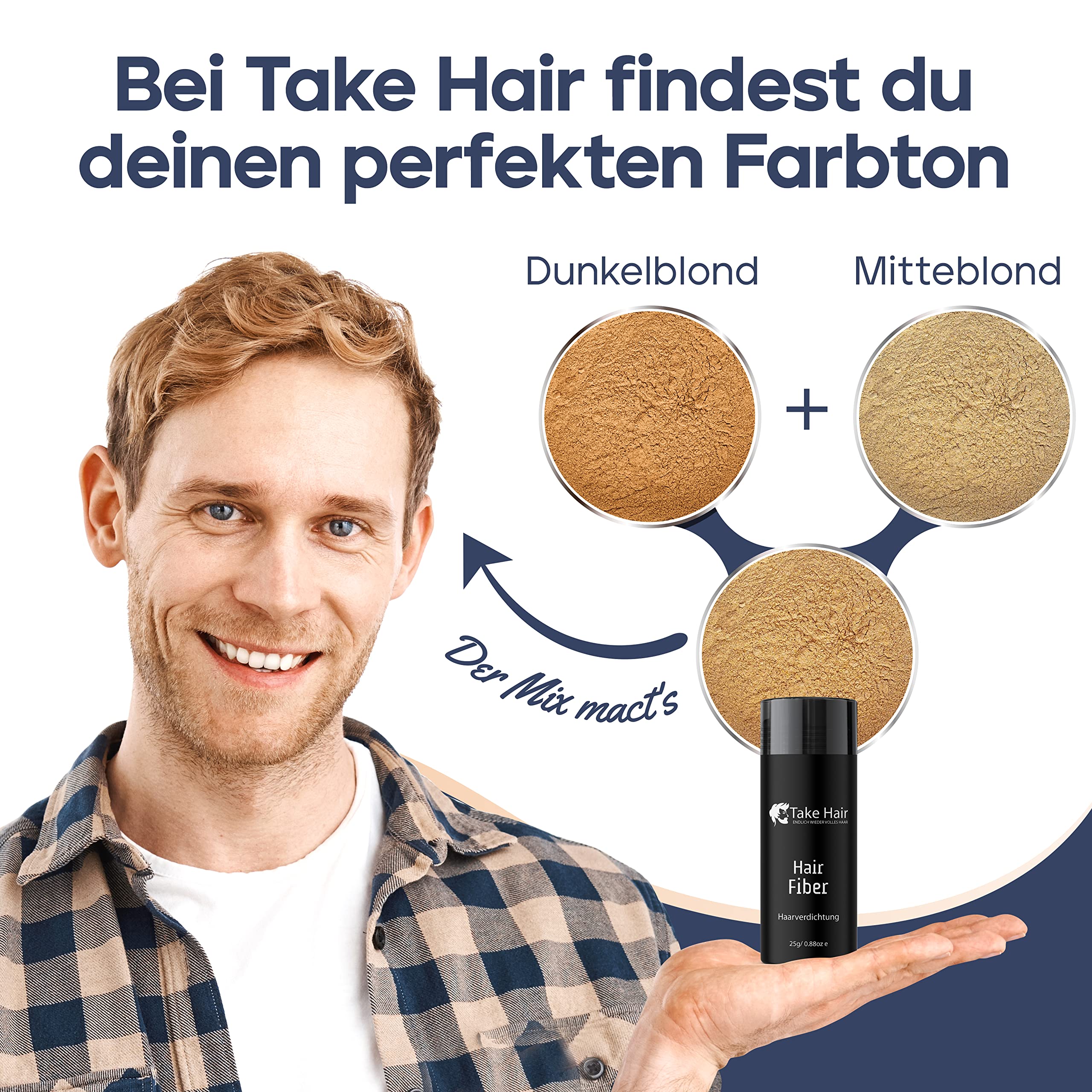 Men's Hair Fibers for Thinning Hair - 25g Volumizing Hair Powder for Hair Loss, Holds in Rain & Wind (Black) - Perfect for Daily Styling & Confidence Boost