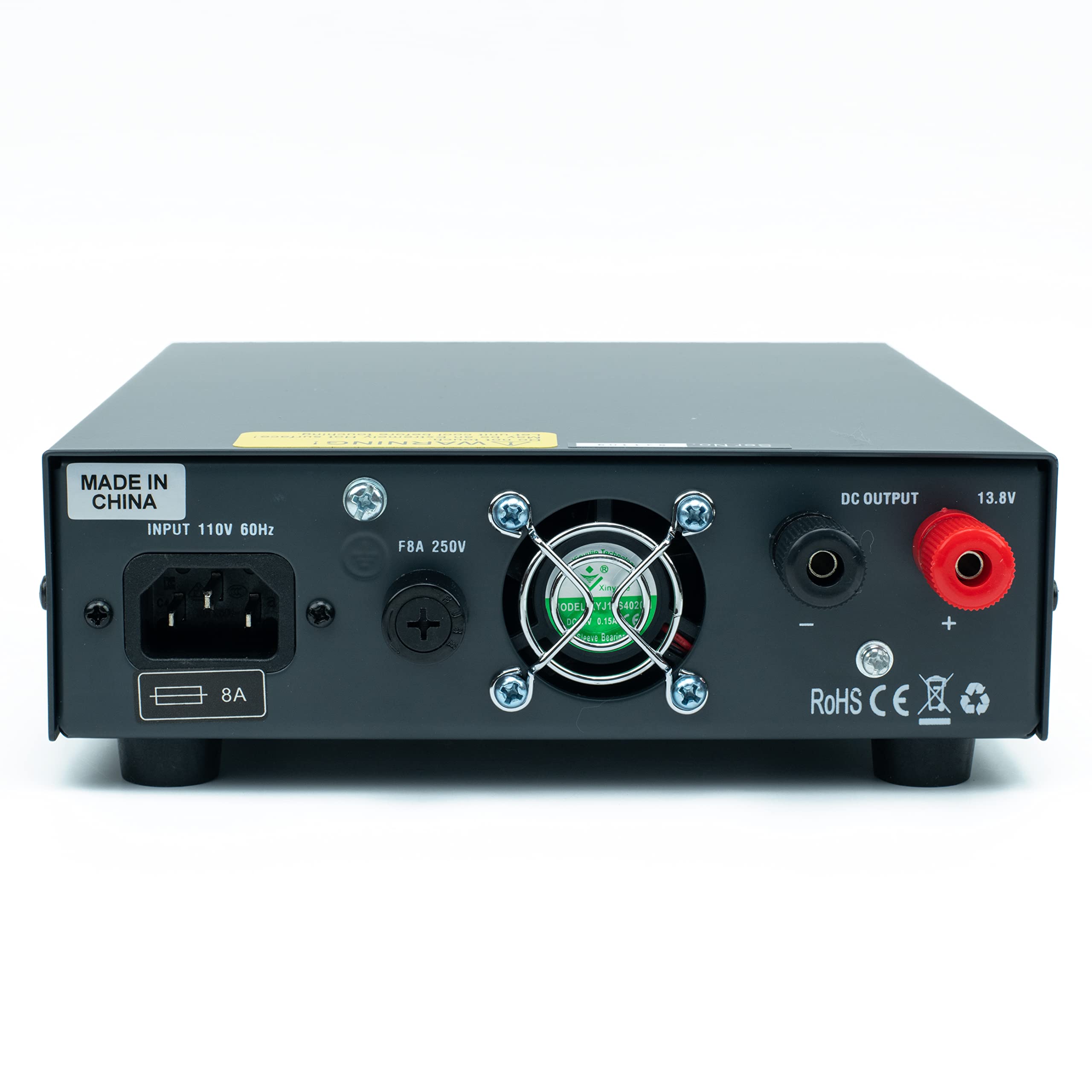 BTECH RPS-30M 30A Compact Regulated Bench Power Supply - 13.8V AC/DC Converter with Screw Terminals & Cigarette Lighter Plug for Car Audio, Ham Radio & Electronics Testing