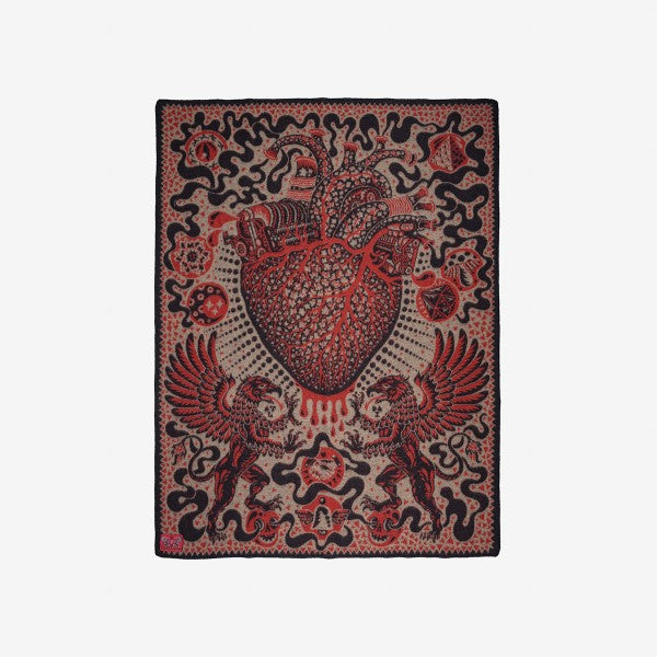 Iron Heart x Indigofera Friendship Blanket IHxIF 01 - Premium Denim Throw Blanket for Men & Women - Cozy Home Decor, Camping & Outdoor Use