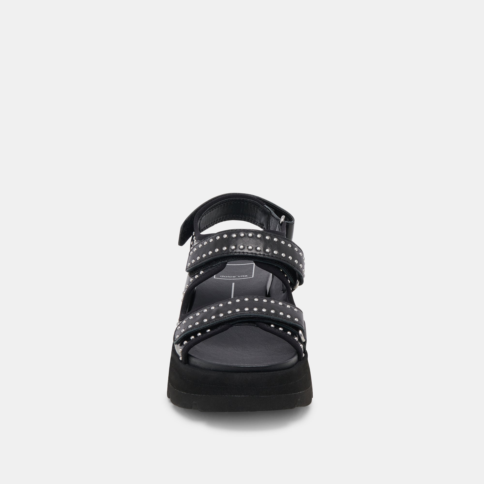 Dubai Stud Sandals for Women - Midnight Crinkle Patent Leather Fashion Sandals - Perfect for Parties, Weddings & Evening Events