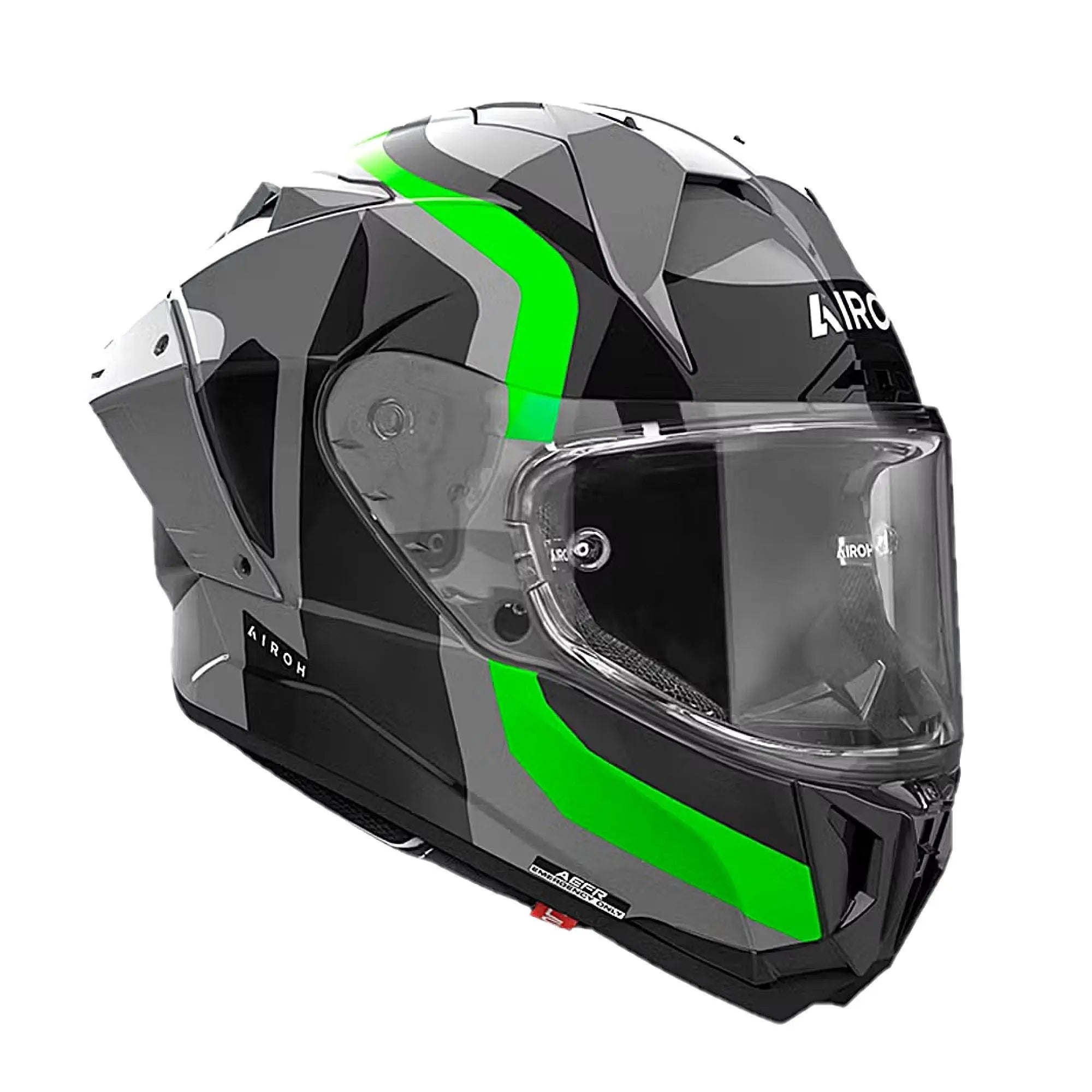 Airoh GP 800 Competition Motorcycle Helmet - Gloss Fluo Green - DOT & ECE Certified - High-Performance Off-Road & Motocross Racing Helmet - Ideal for Track Days, Enduro & Adventure Riding