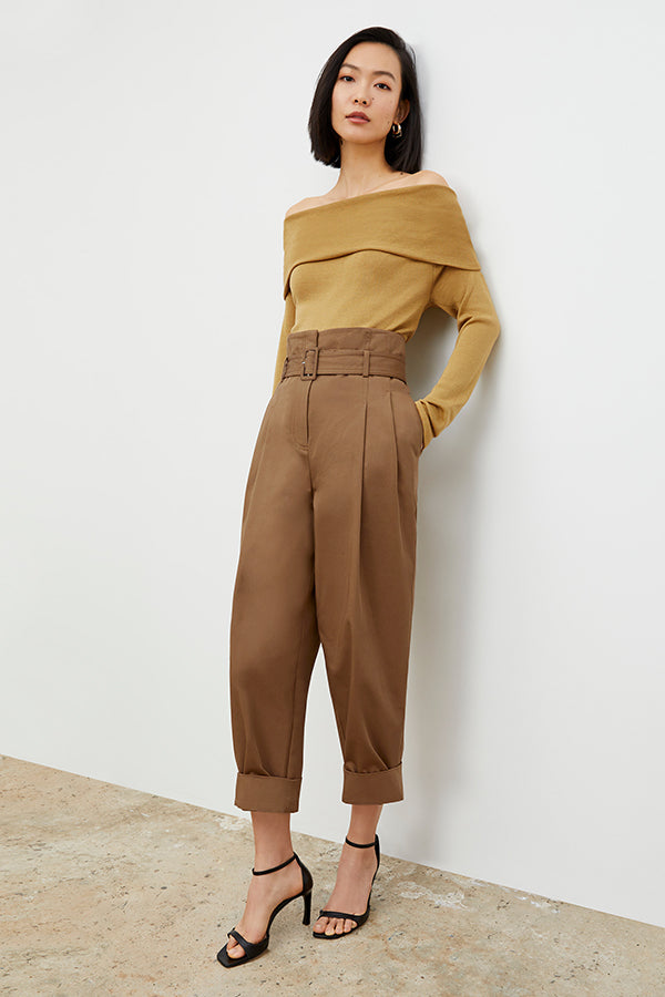 Talulah Eco Chino Pants in Sepia - Sustainable Women's Casual Trousers for Work & Everyday Wear