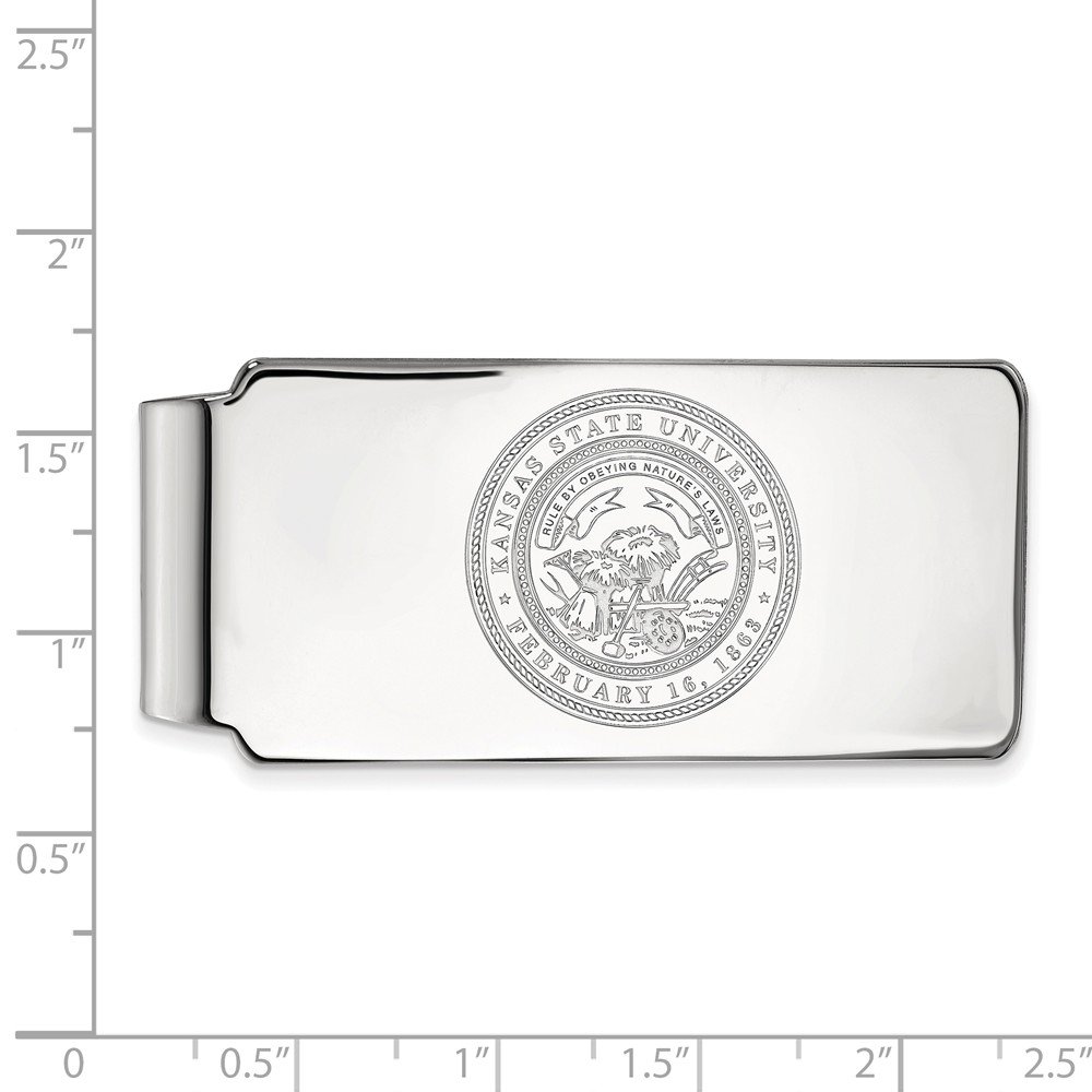 Kansas State Money Clip Crest in Sterling Silver - Perfect for Gifts, Graduation, and Everyday Use