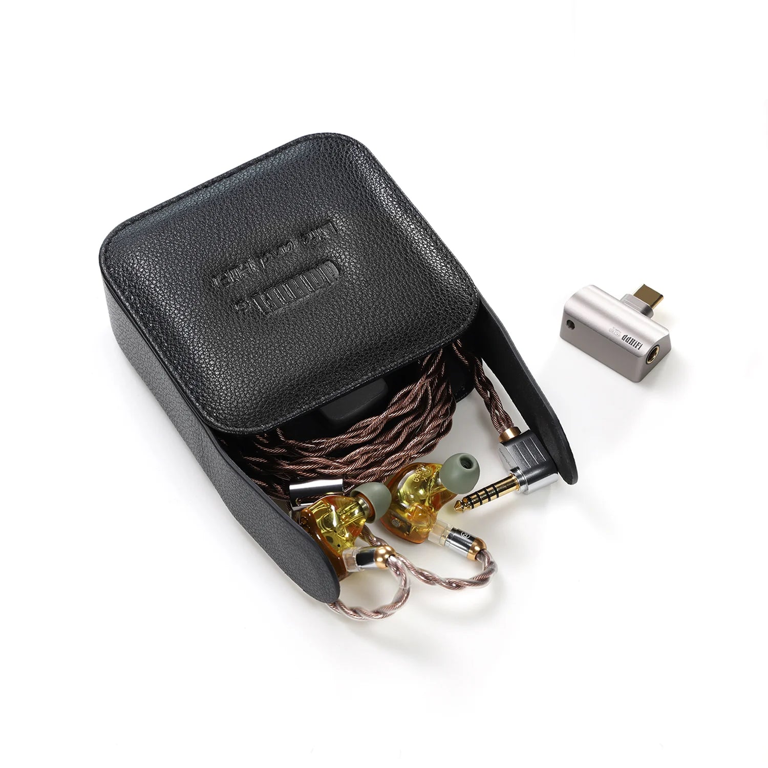 DD ddHiFi C90 Genuine Leather Storage Case for Headphones & Earphones - Premium Protective Pouch for Travel, Home & Office Use