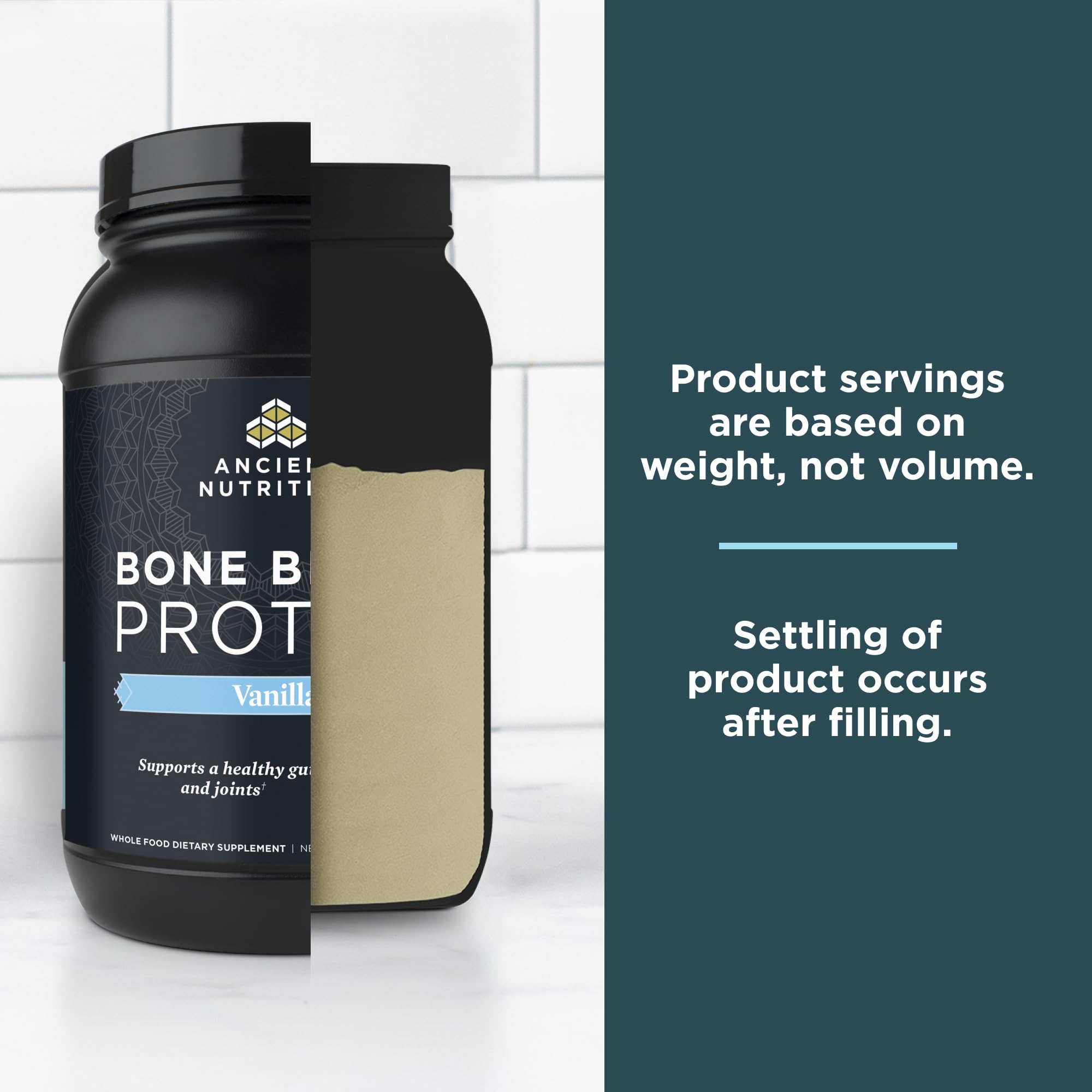 Ancient Nutrition Grass Fed & Cage Free Bone Broth Protein Powder - 20g Protein, Hydrolyzed Collagen Peptides with Glucosamine & Chondroitin for Joint & Gut Health - Vanilla Flavor (40 Servings) - Ideal for Post-Workout Recovery, Keto & Paleo Diets