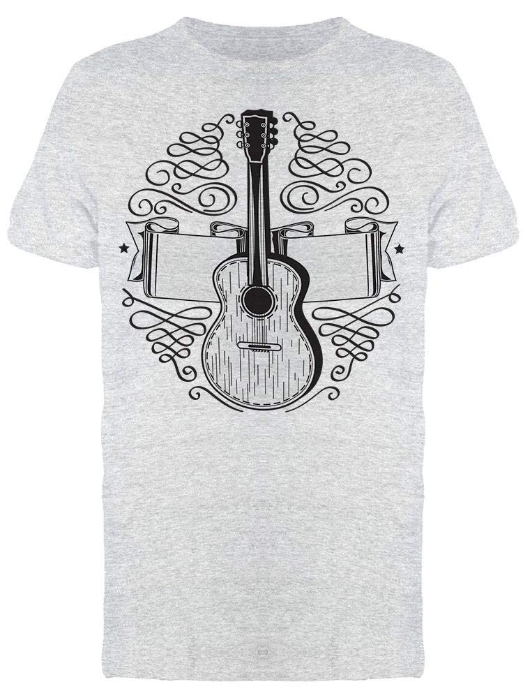 Smartprints Acoustic Guitar Graphic T-Shirt for Men - Soft Cotton Band Music Tee for Concerts & Casual Wear