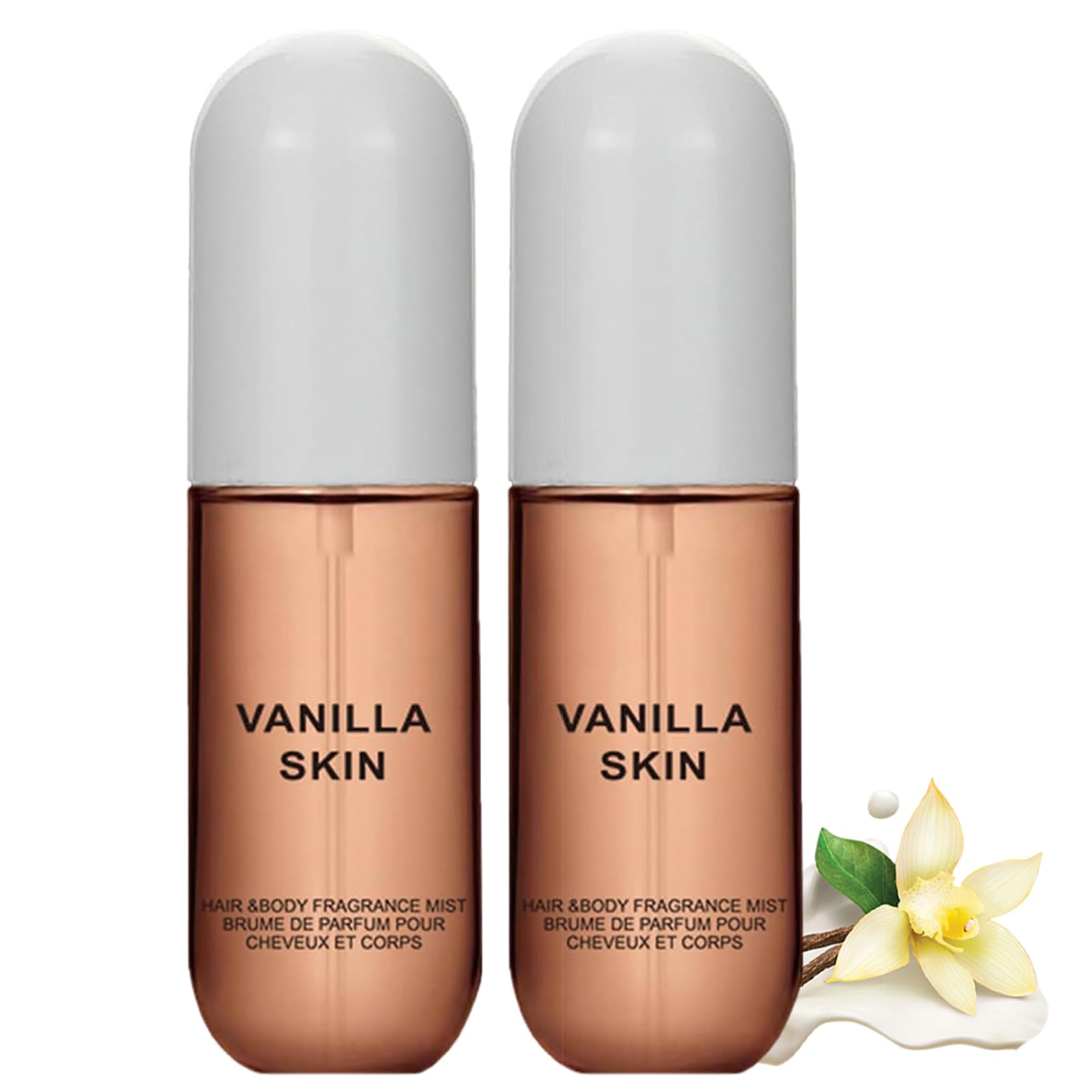 Vanilla Perfume Body Mist for Women - Travel Size Vanilla Coconut Fragrance Spray with Essential Oils - Skin, Hair & Body Eau De Toilette (2 Pack) - Perfect for Daily Use, Gifts & Travel Essentials