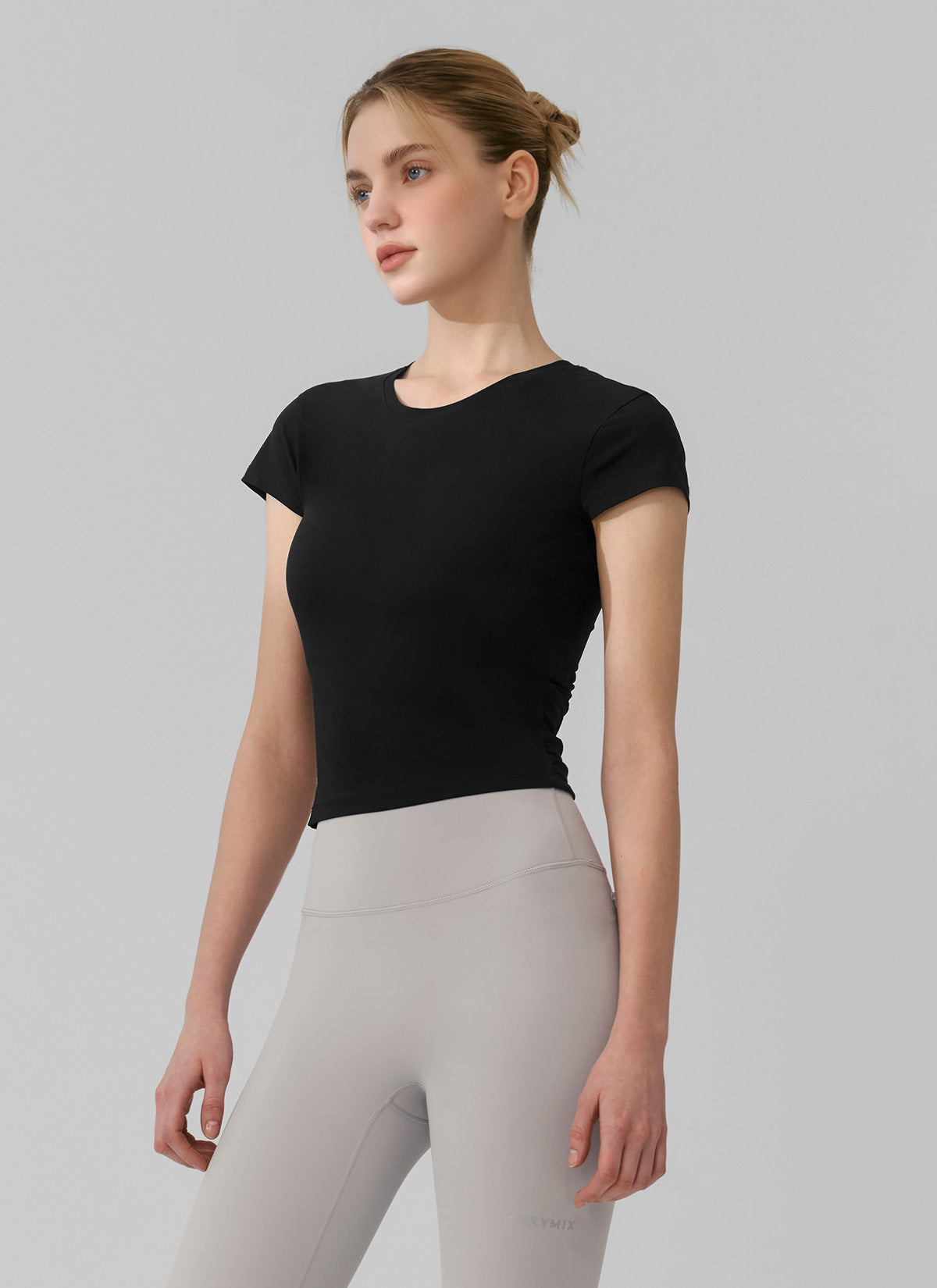 Lightweight Tricot Overlap Short Sleeve Top for Women - Breathable Summer Blouse for Casual Wear, Office & Outdoor Activities