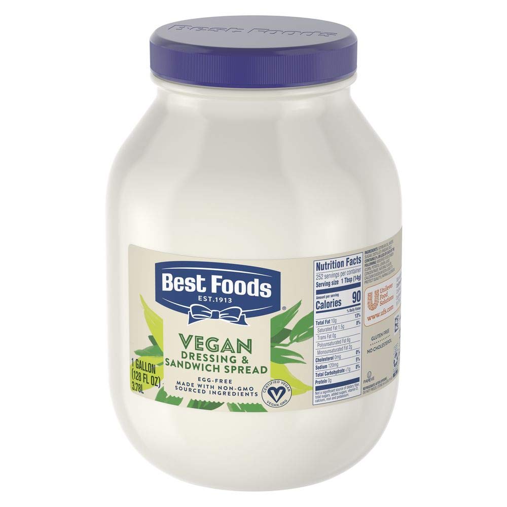 Best Vegan Mayonnaise - Non-GMO, Gluten-Free, No Artificial Flavors or Colors, Cholesterol-Free, 1 Gallon (Pack of 4) - Perfect for Sandwiches, Salads, and Plant-Based Recipes