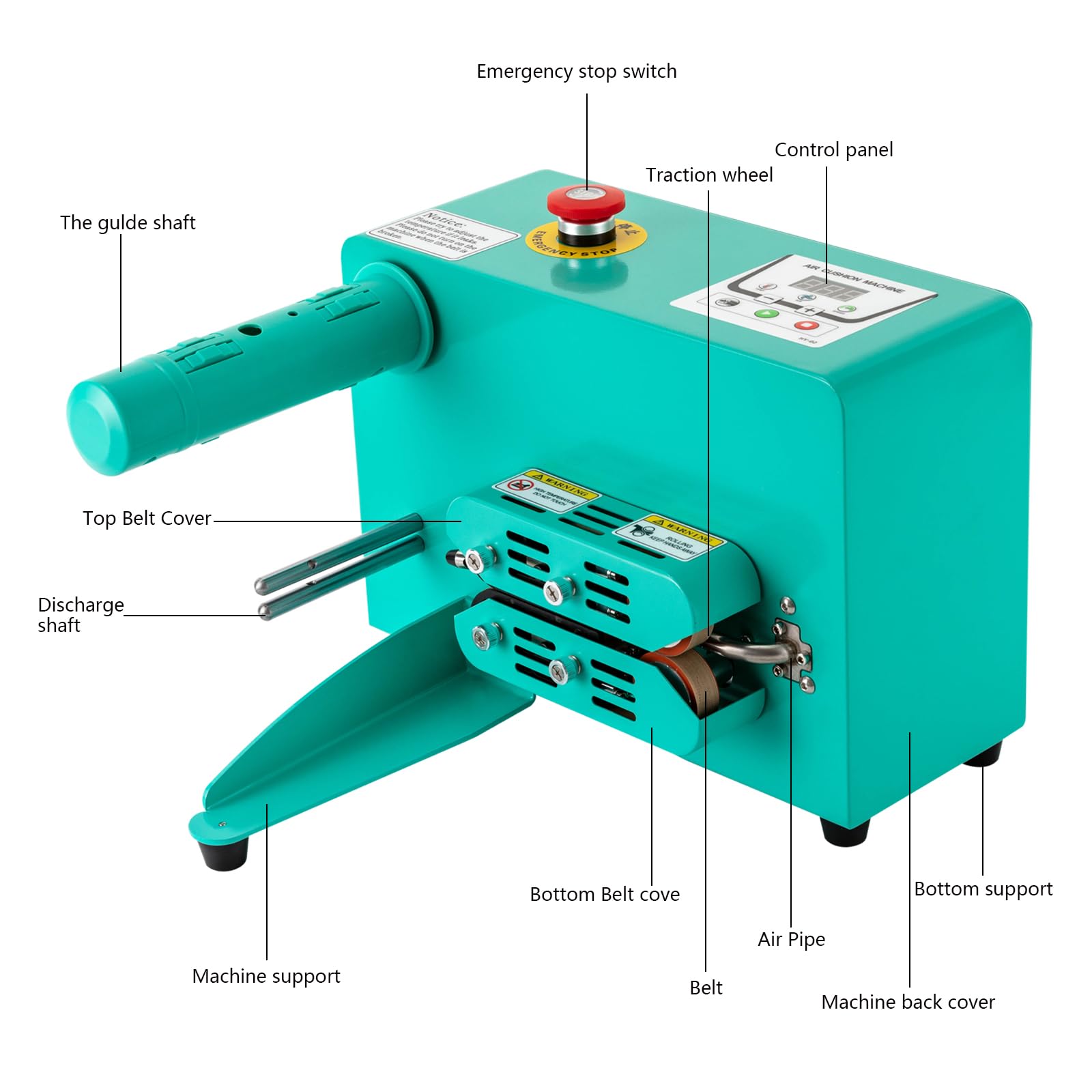 High-Speed Air Cushion Machine 52.49 ft/min - 110V Portable Air Pillow Maker for Inflatable Packaging - Perfect for E-Commerce Shipping, Fragile Item Protection & Moving Supplies