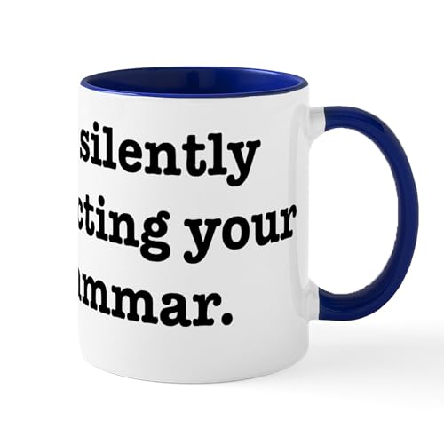 White/Navy Inside - I'm Silently Correcting Your Mug