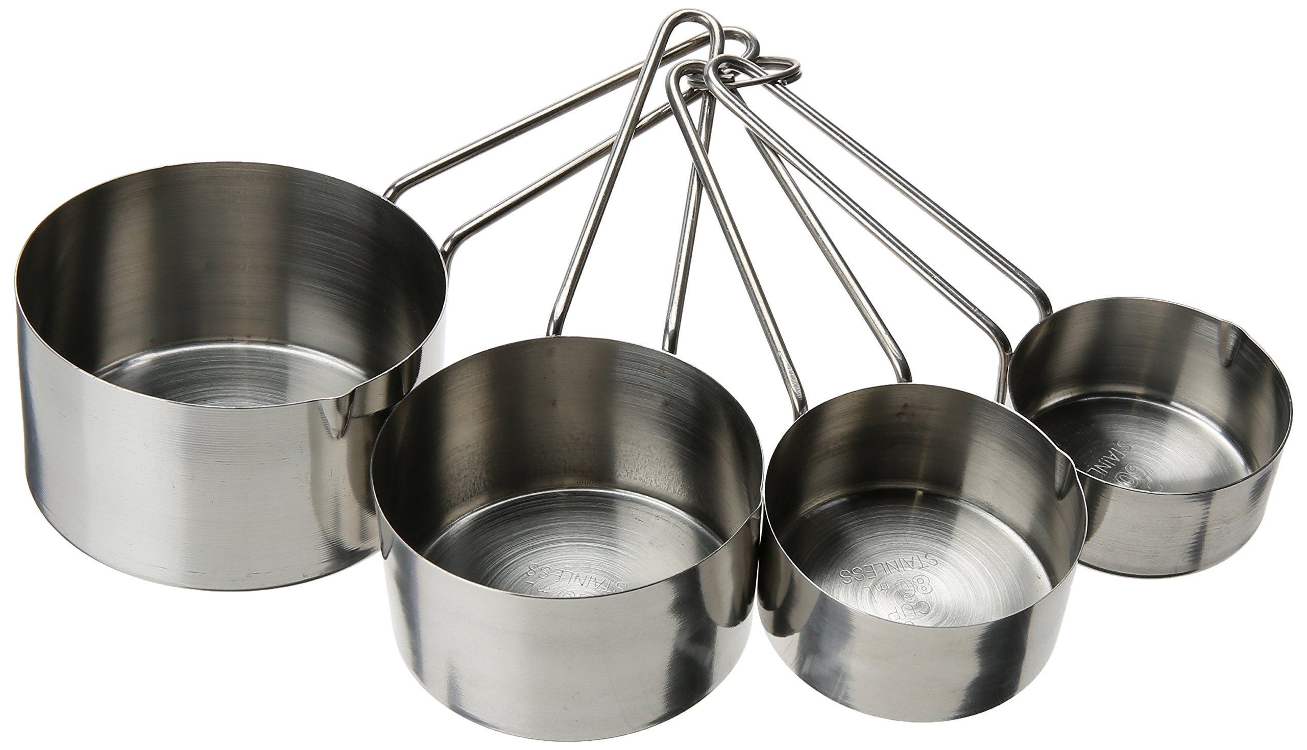 Premium Stainless Steel Measuring Cups Set - Heavy Duty, Accurate Kitchen Tools for Baking & Cooking - Perfect for Dry & Liquid Ingredients - Silver, One Size